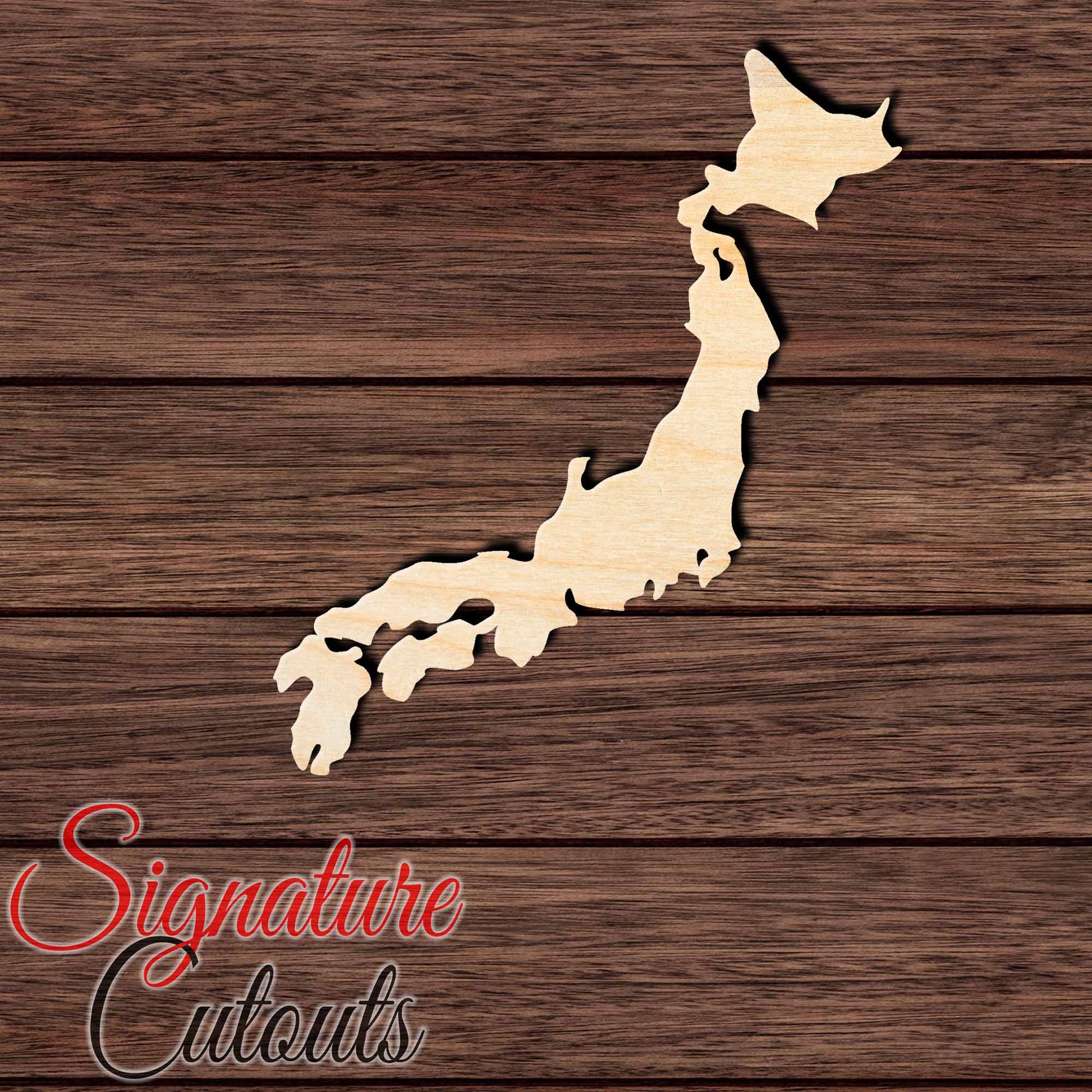 Japan Shape Cutout in Wood, Acrylic or Acrylic Mirror - Signature Cutouts