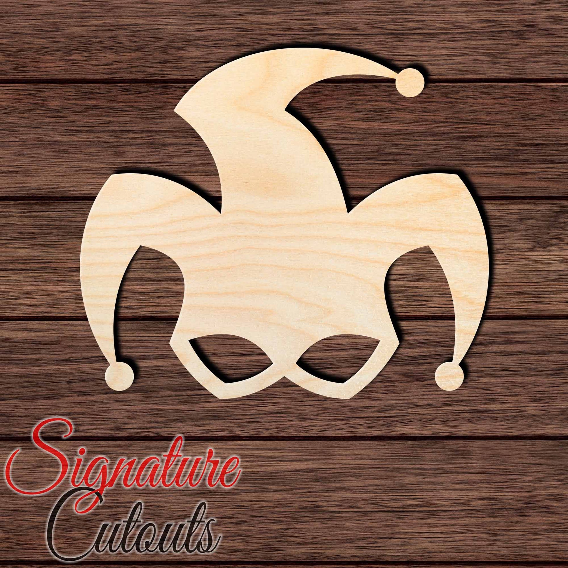 Jester Clown 001 Shape Cutout in Wood, Acrylic or Acrylic Mirror - Signature Cutouts