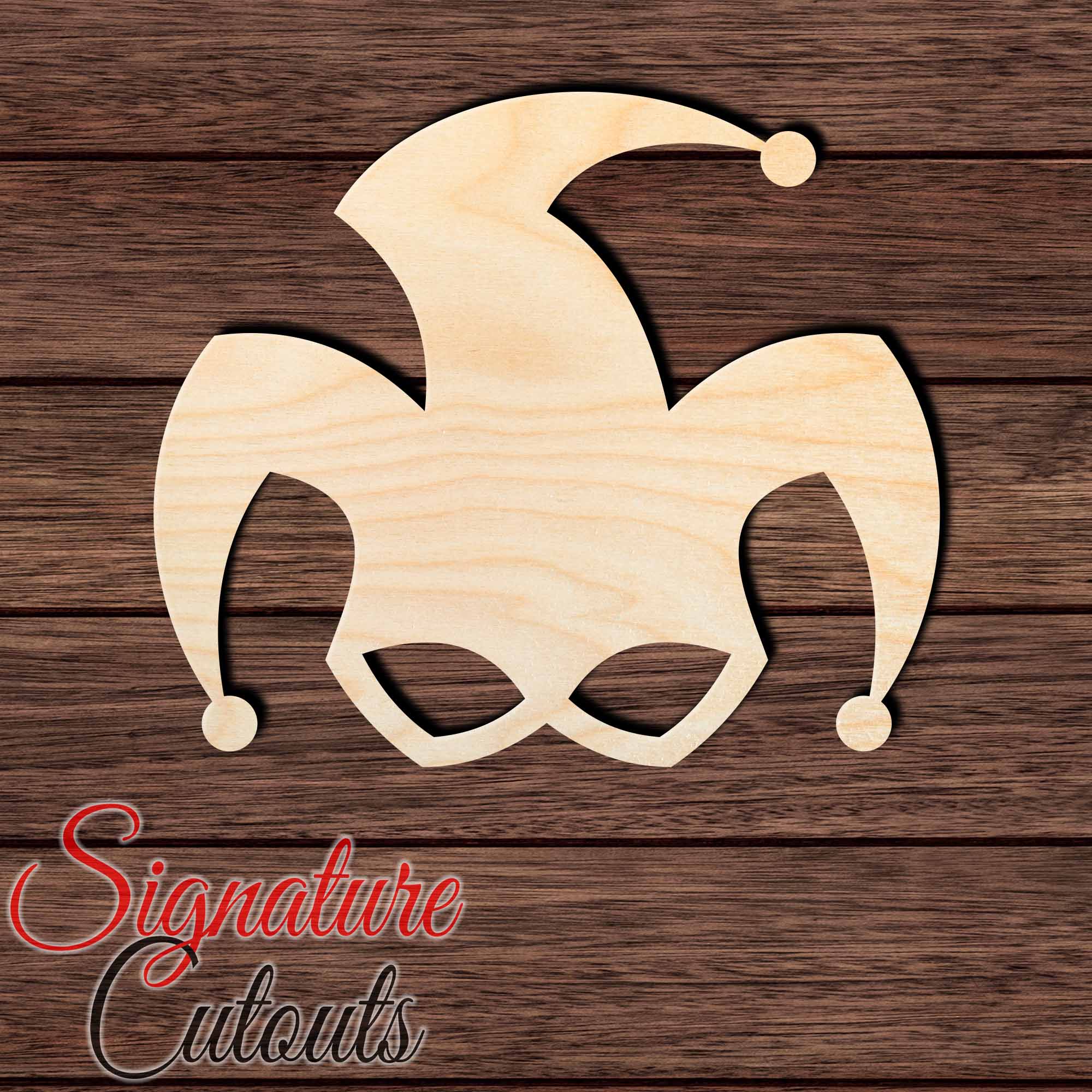 Jester Clown 001 Shape Cutout in Wood, Acrylic or Acrylic Mirror - Signature Cutouts