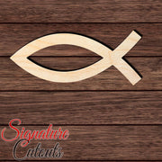 Jesus Fish 002 Shape Cutout in Wood, Acrylic or Acrylic Mirror - Signature Cutouts