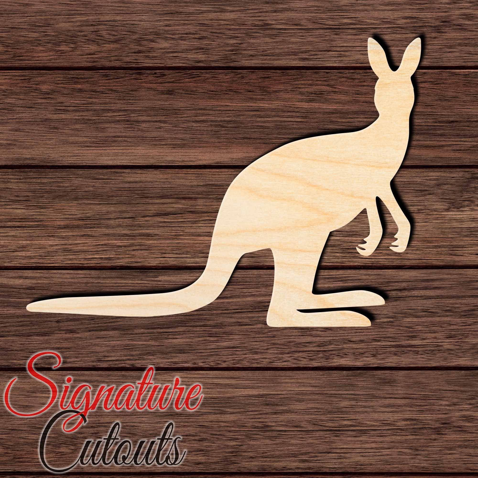 Kangaroo 004 Shape Cutout in Wood, Acrylic or Acrylic Mirror - Signature Cutouts