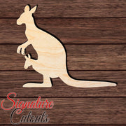 Kangaroo 005 Shape Cutout in Wood, Acrylic or Acrylic Mirror - Signature Cutouts