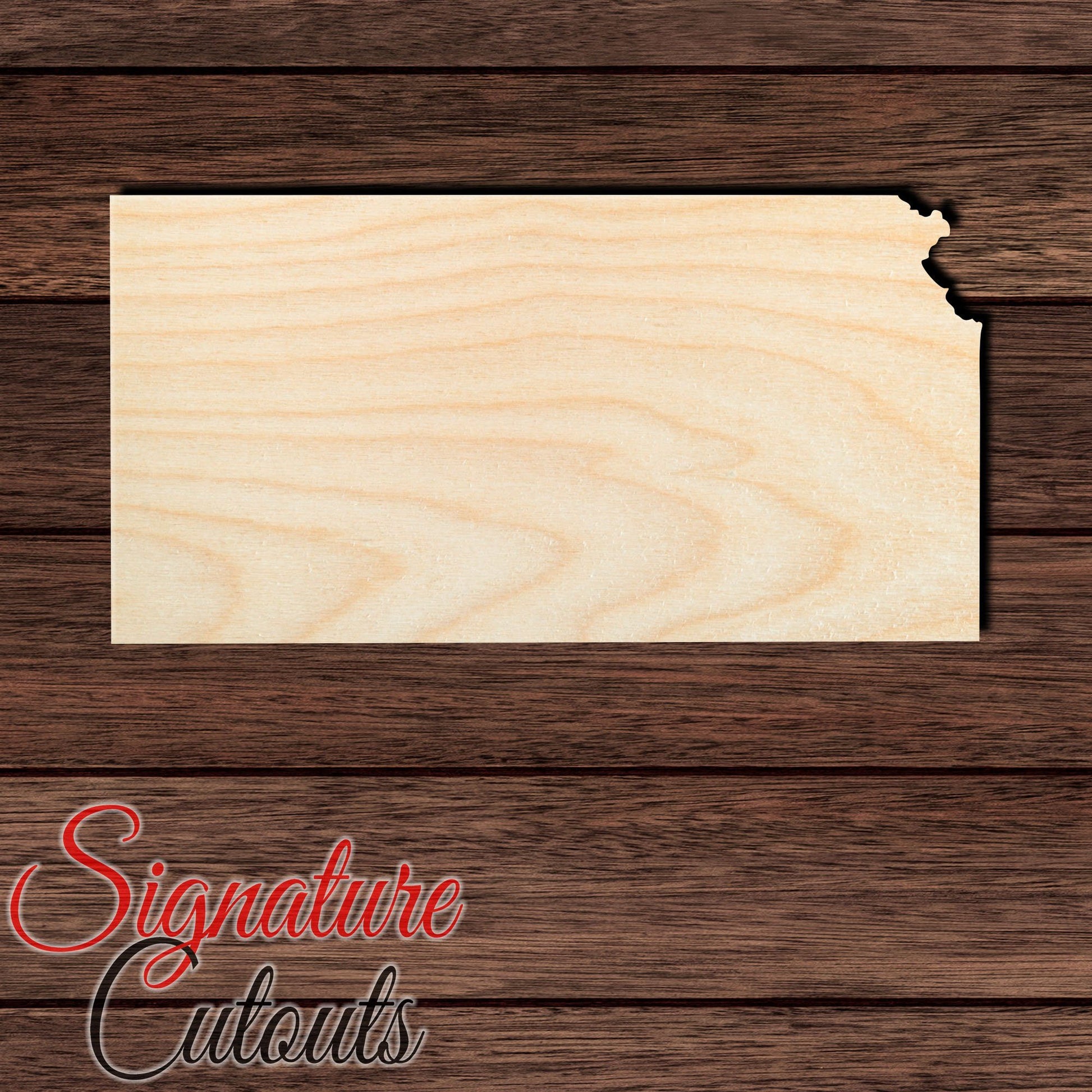 Kansas State Shape Cutout in Wood, Acrylic or Acrylic Mirror - Signature Cutouts