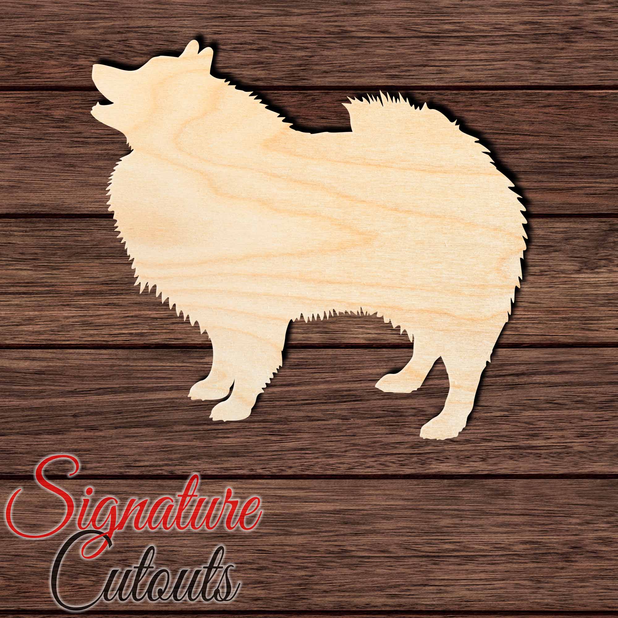 Keeshond 002 Shape Cutout in Wood, Acrylic or Acrylic Mirror Craft Shapes & Bases Signature Cutouts 