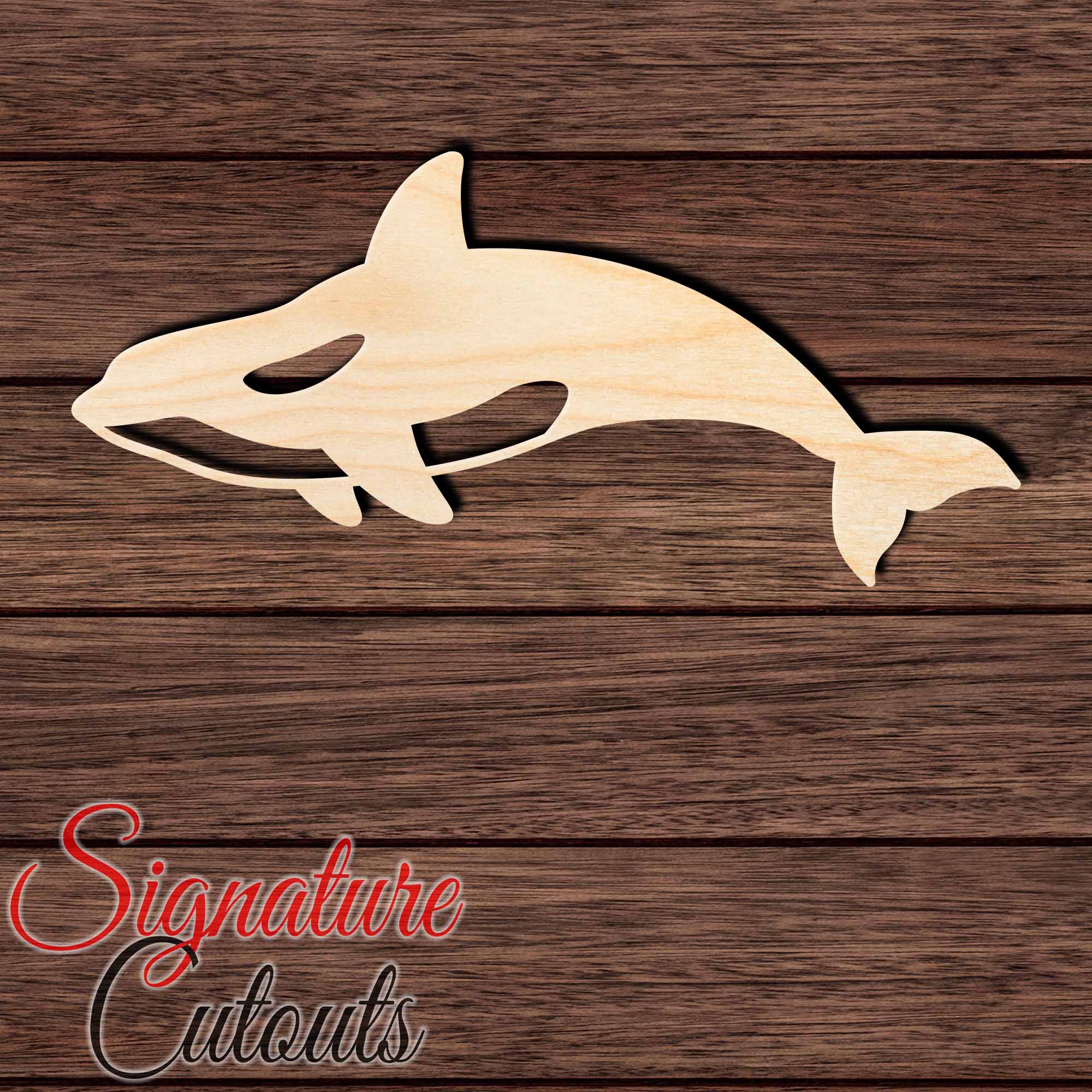 Killer Whale 001 Shape Cutout in Wood, Acrylic or Acrylic Mirror - Signature Cutouts