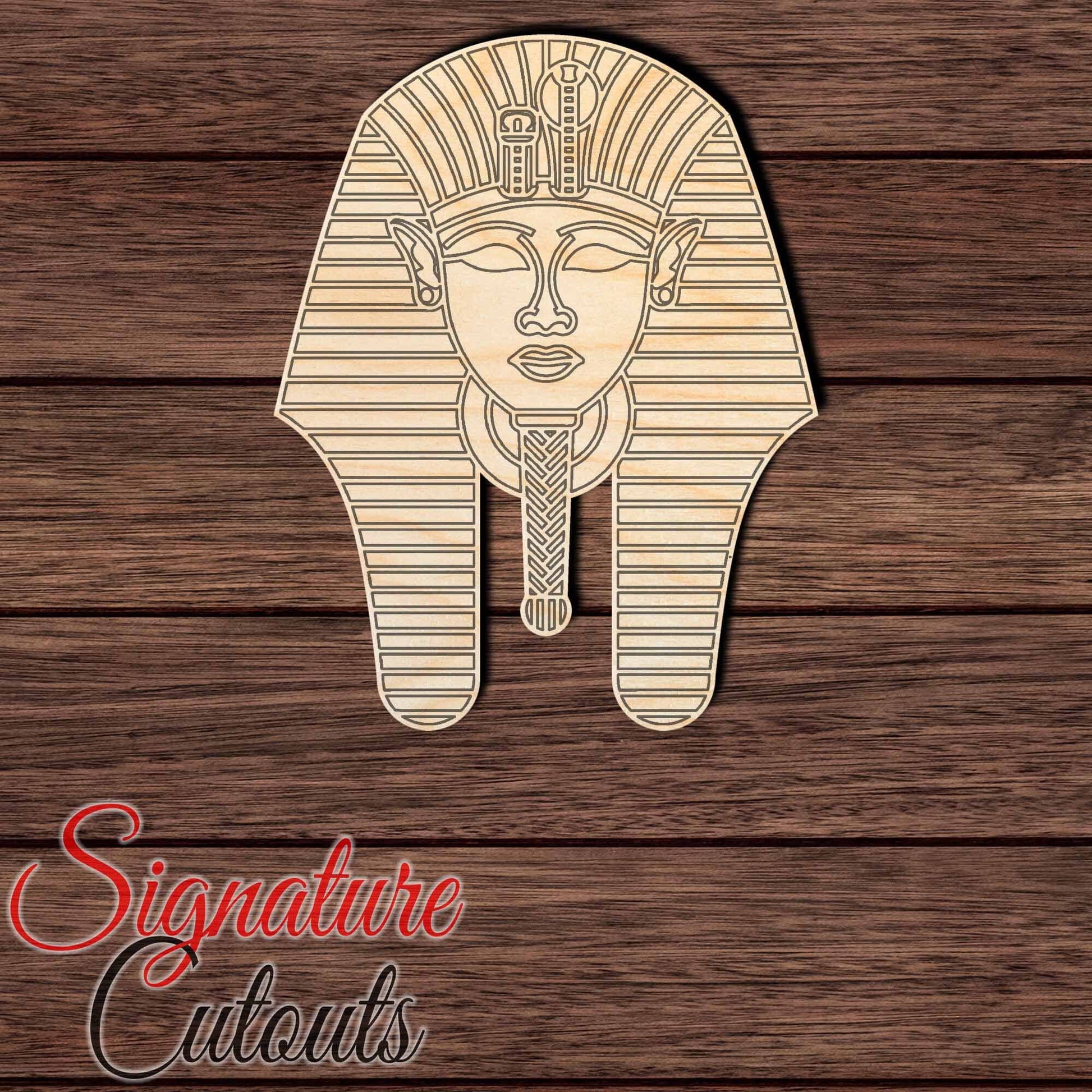 King Tut Head Dress 001 Shape Cutout in Wood, Acrylic or Acrylic Mirror Craft Shapes & Bases Signature Cutouts 