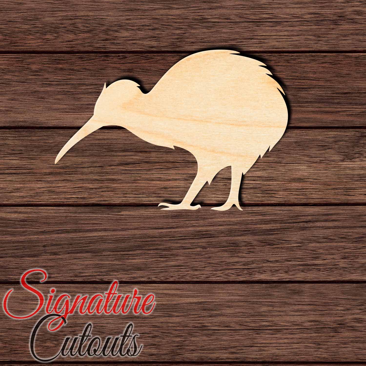 Kiwi Bird 001 Shape Cutout in Wood, Acrylic or Acrylic Mirror - Signature Cutouts