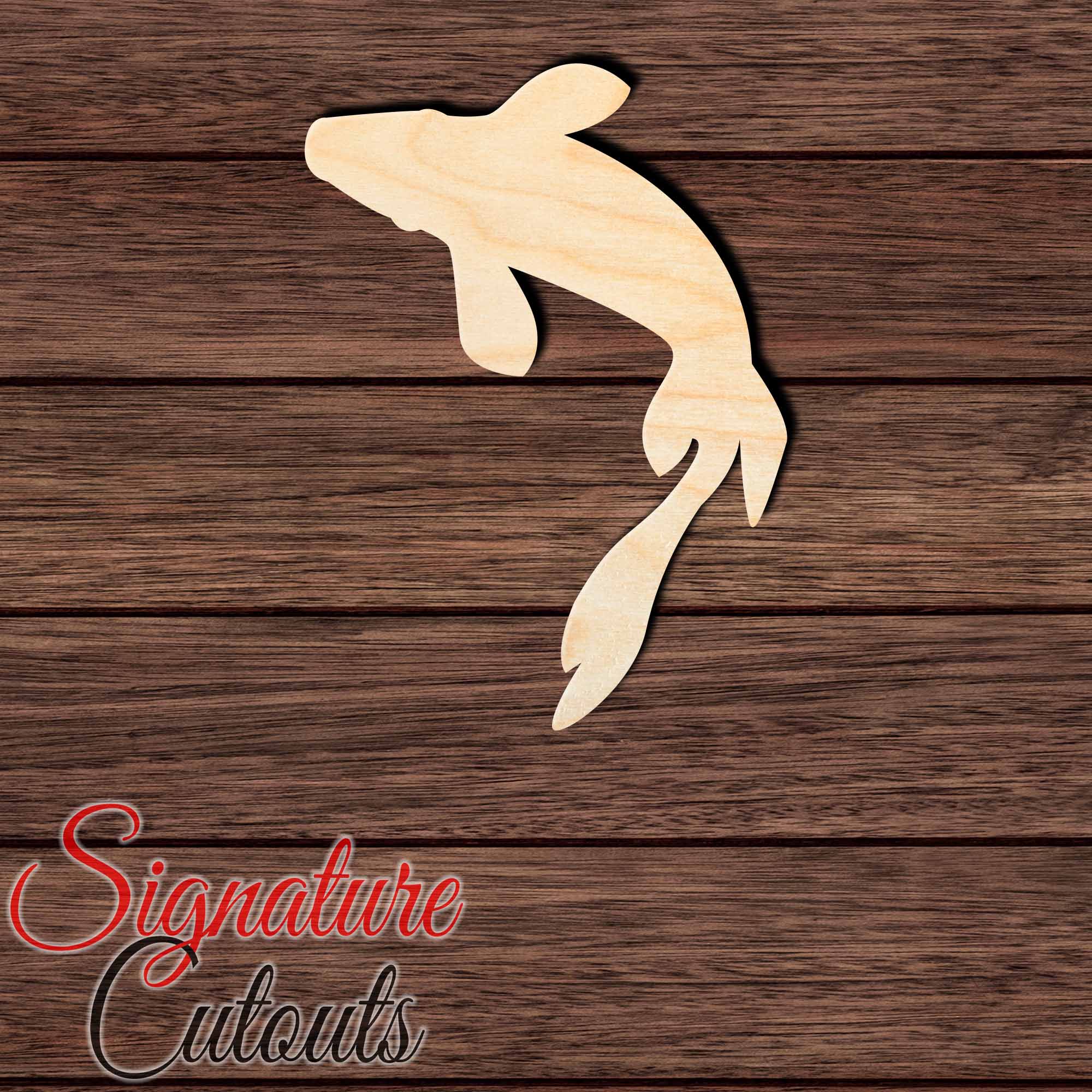 Koi Fish 001 en Shape Cutout in Wood, Acrylic or Acrylic Mirror - Signature Cutouts