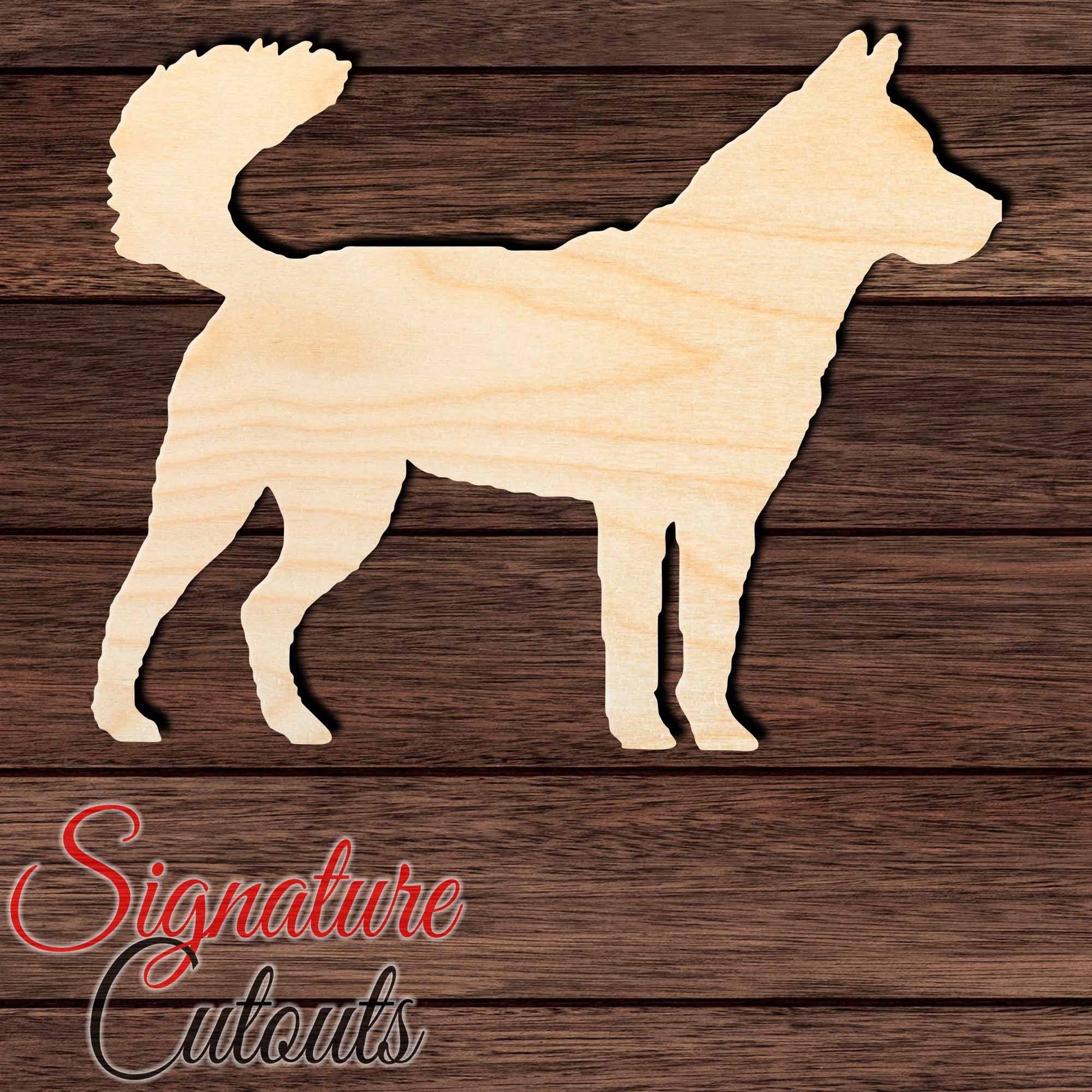 Korean Jindo Dog Shape Cutout in Wood, Acrylic or Acrylic Mirror - Signature Cutouts