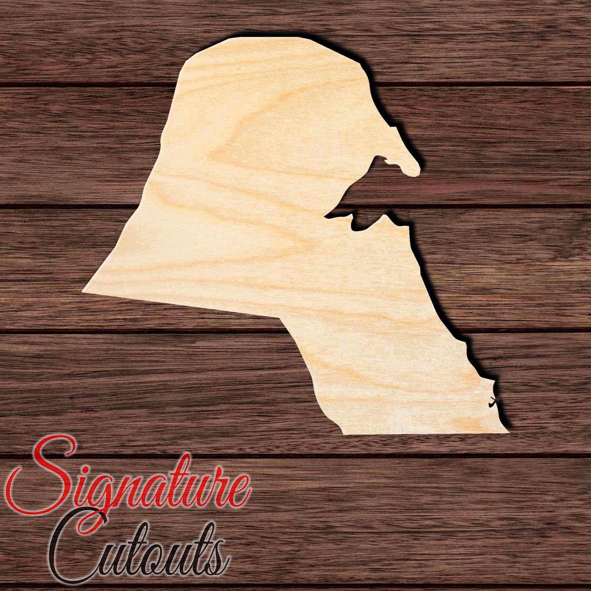 Kuwait Shape Cutout in Wood, Acrylic or Acrylic Mirror - Signature Cutouts