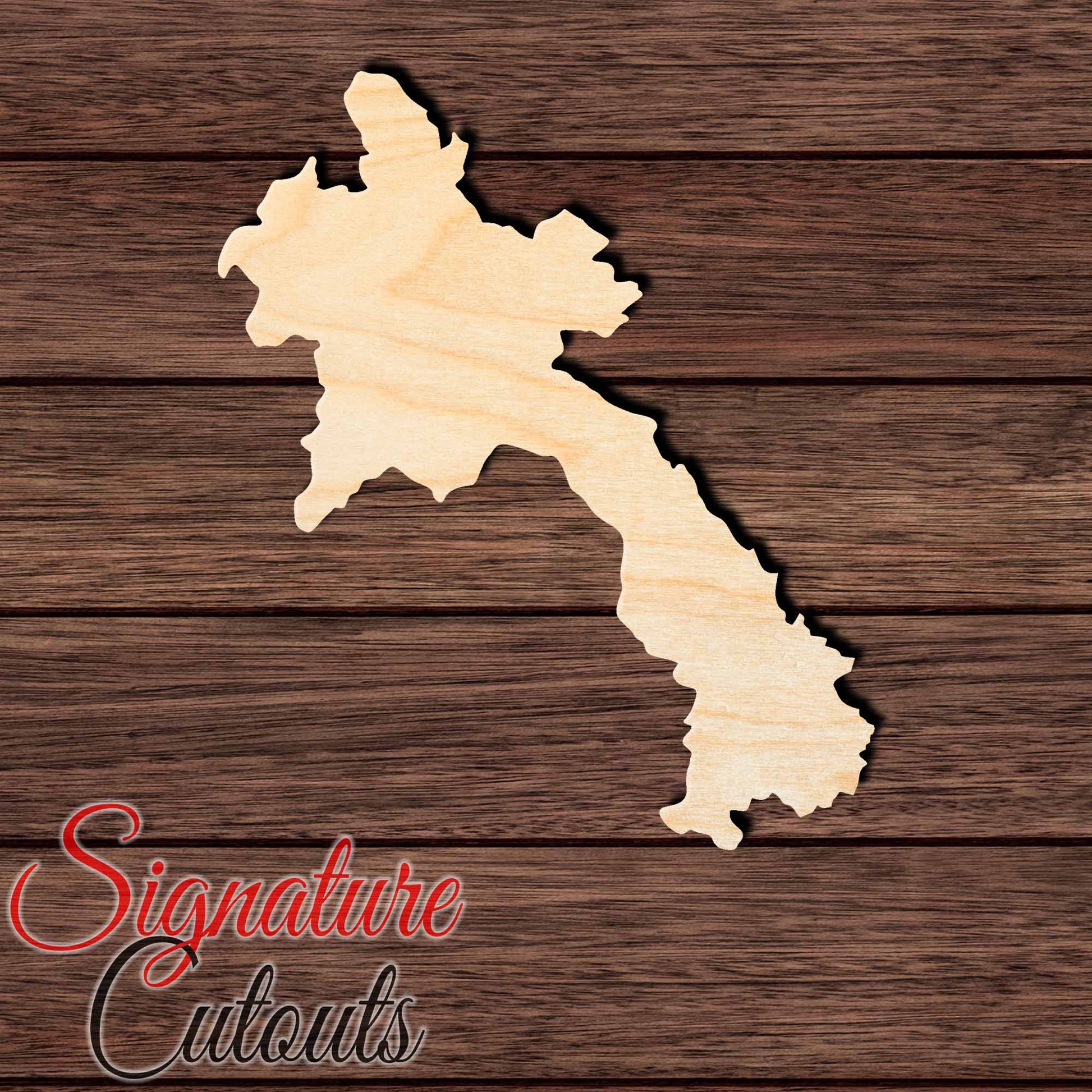 Laos Shape Cutout in Wood, Acrylic or Acrylic Mirror - Signature Cutouts