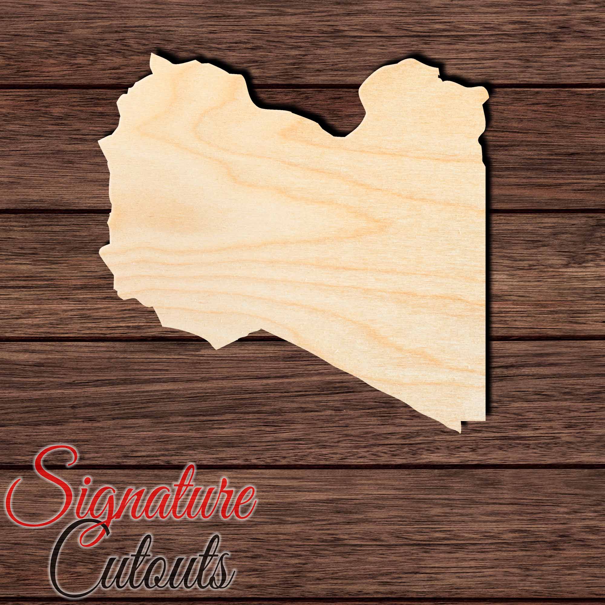 Libya Shape Cutout in Wood, Acrylic or Acrylic Mirror - Signature Cutouts