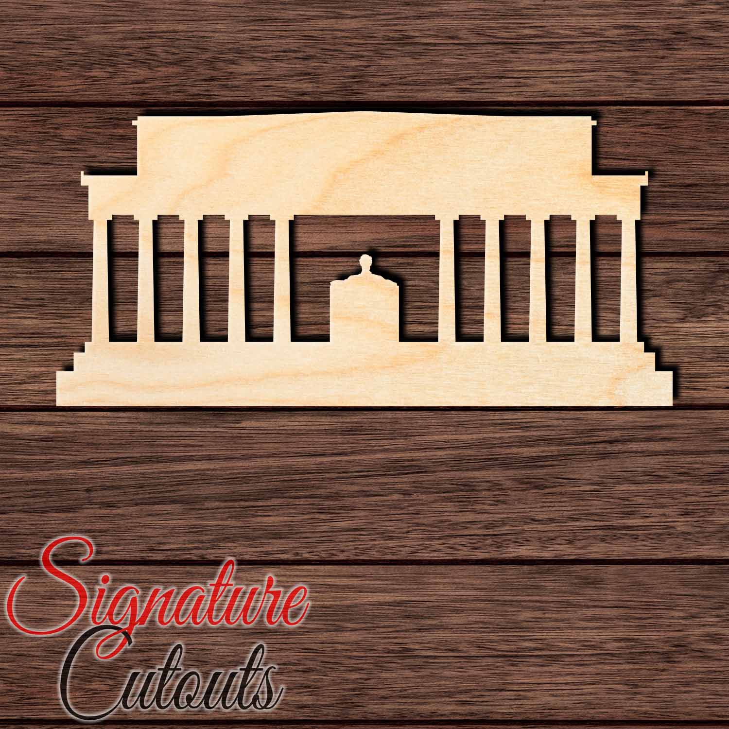 Lincoln Memorial Shape Cutout in Wood, Acrylic or Acrylic Mirror - Signature Cutouts