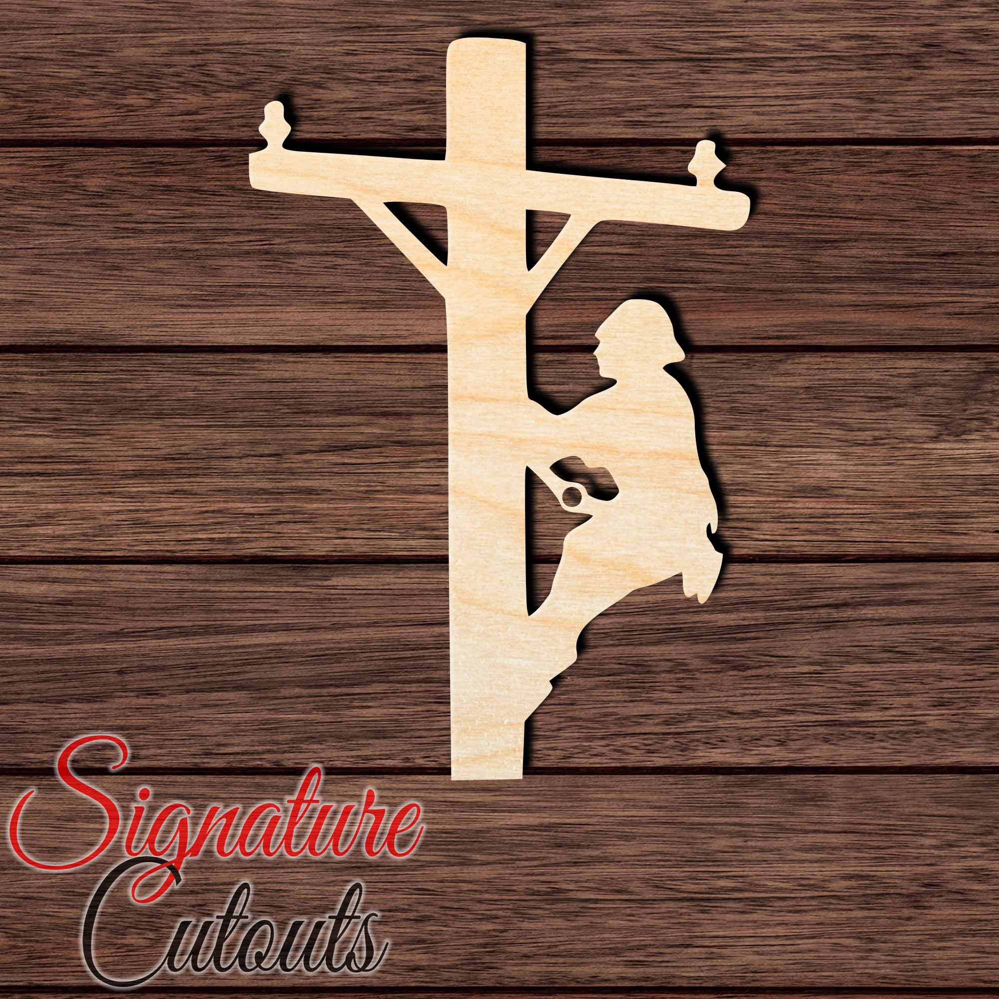 Lineman 001 Shape Cutout in Wood, Acrylic or Acrylic Mirror - Signature Cutouts