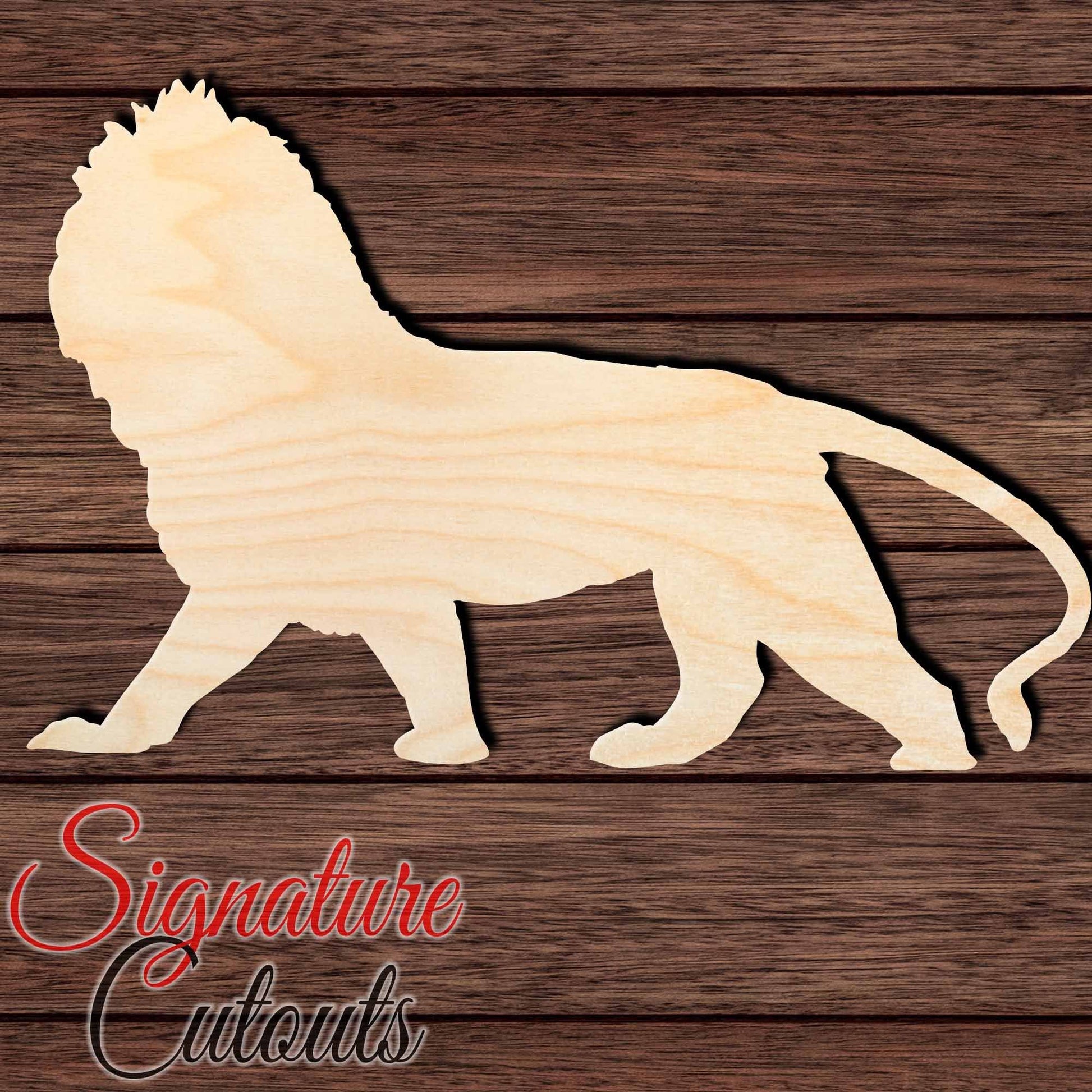 Lion 001 Shape Cutout in Wood, Acrylic or Acrylic Mirror - Signature Cutouts