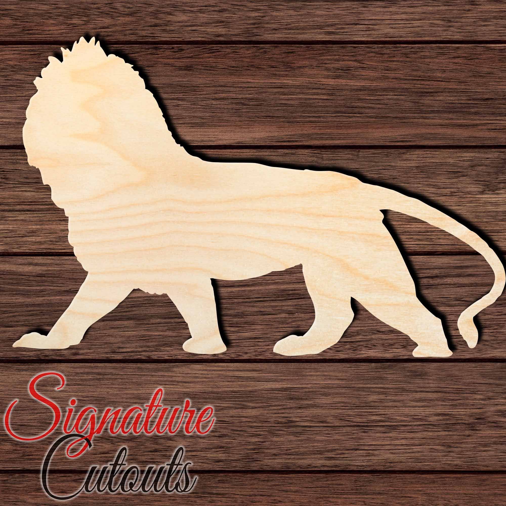Lion 001 Shape Cutout in Wood, Acrylic or Acrylic Mirror - Signature Cutouts