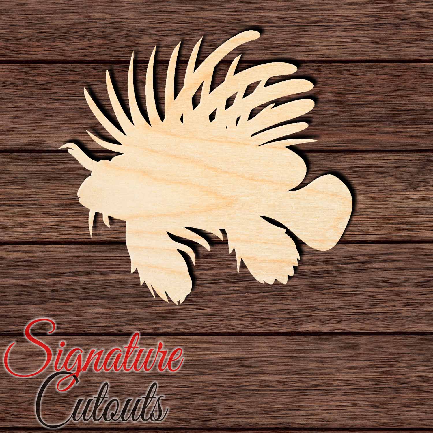 Lion Fish Shape Cutout in Wood, Acrylic or Acrylic Mirror - Signature Cutouts