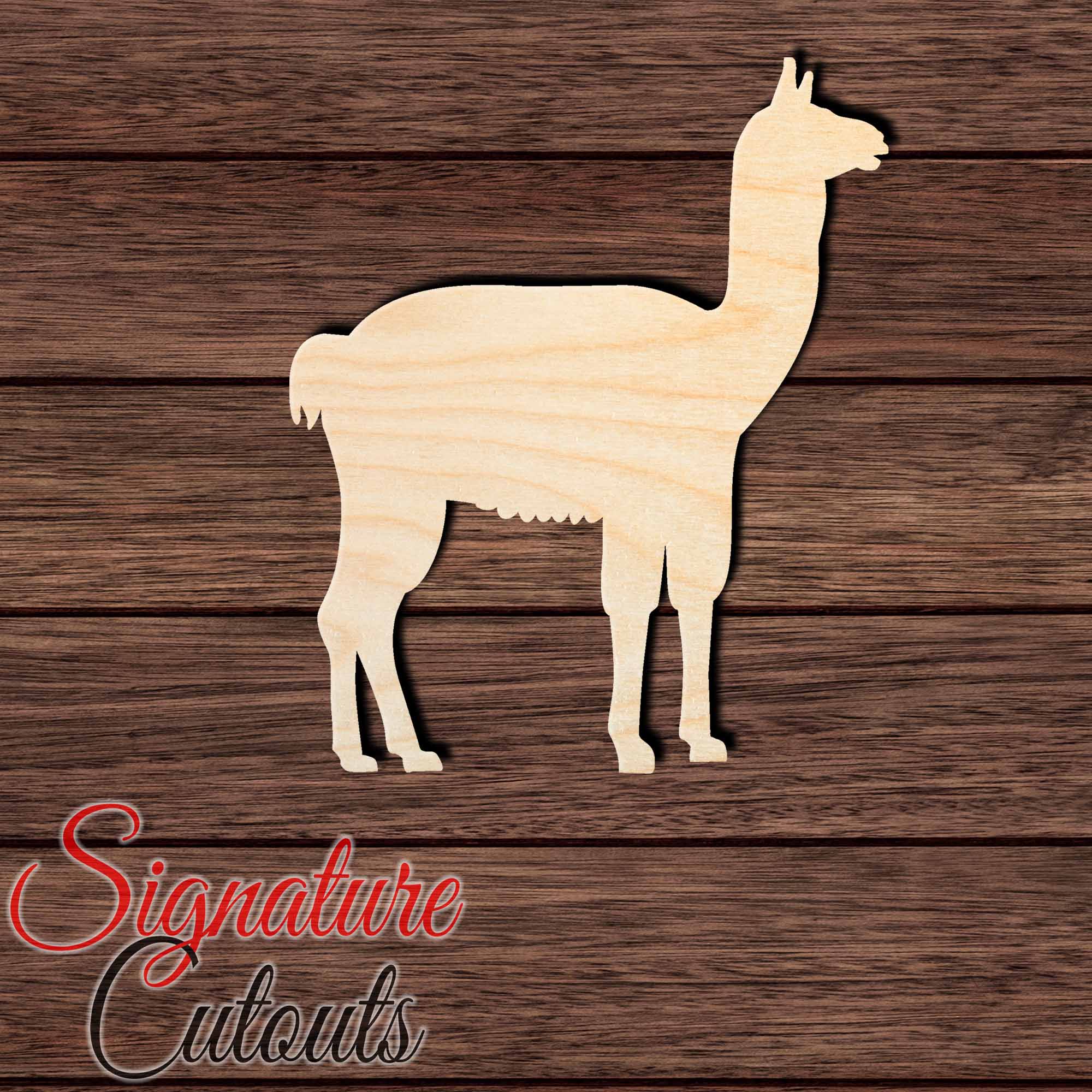 Llama 001 Shape Cutout in Wood, Acrylic or Acrylic Mirror - Signature Cutouts