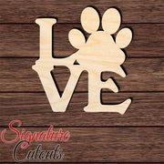 Love Paw 001 Shape Cutout in Wood, Acrylic or Acrylic Mirror in Wood, Acrylic or Acrylic Mirror - Signature Cutouts