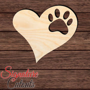 Love Paw 002 Shape Cutout in Wood, Acrylic or Acrylic Mirror in Wood, Acrylic or Acrylic Mirror - Signature Cutouts