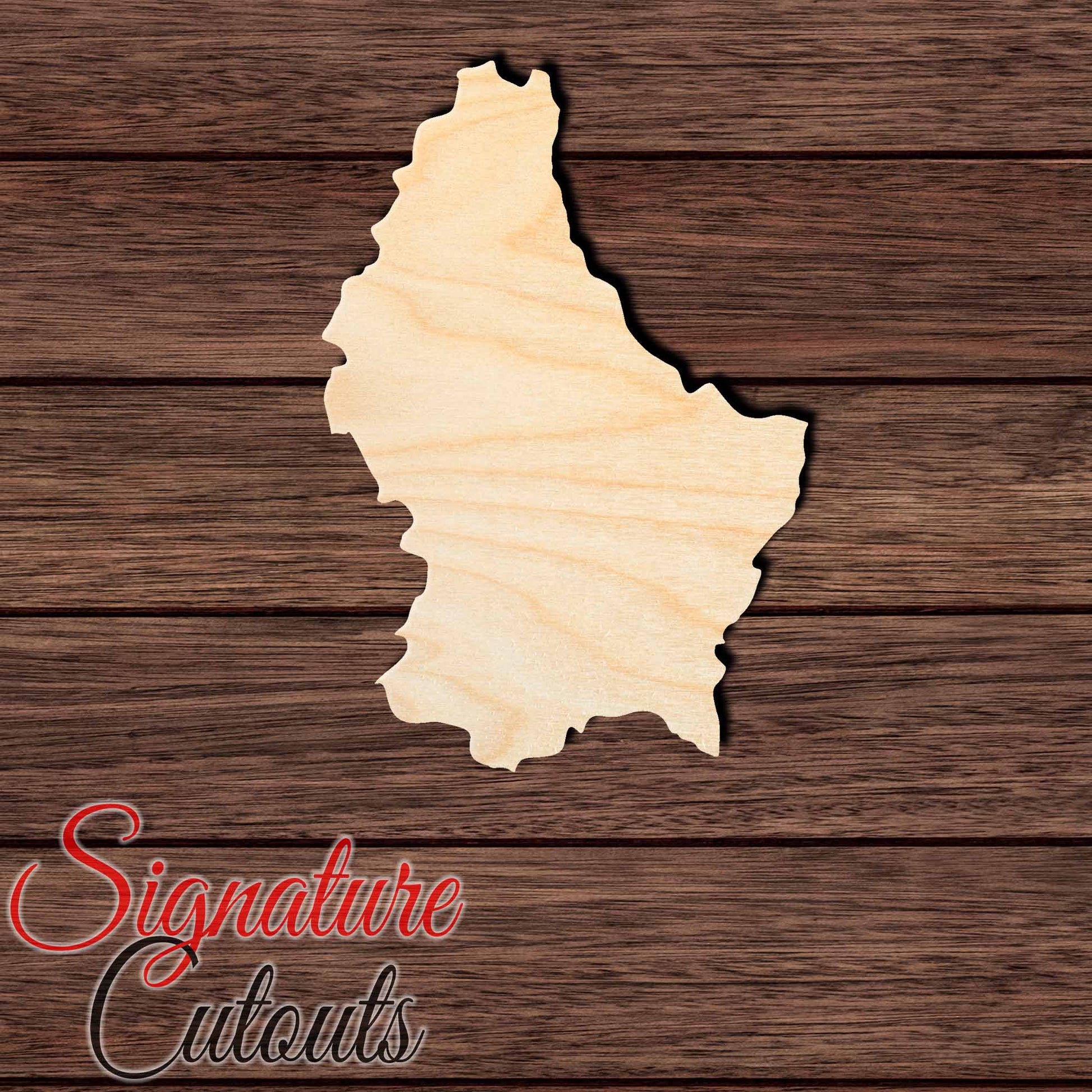 Luxembourg Shape Cutout in Wood, Acrylic or Acrylic Mirror - Signature Cutouts