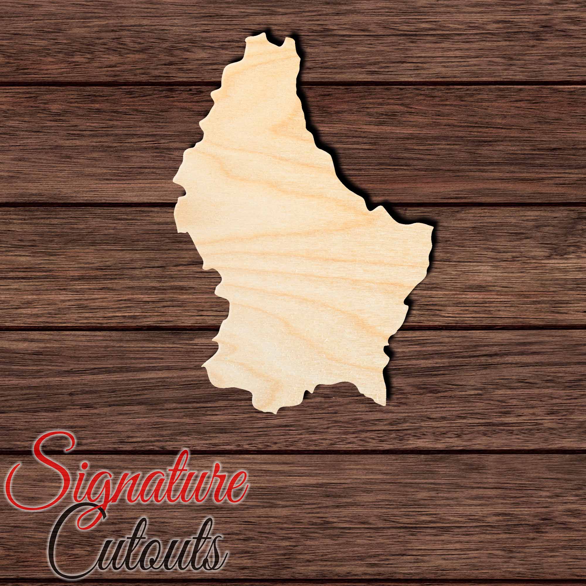 Luxembourg Shape Cutout in Wood, Acrylic or Acrylic Mirror - Signature Cutouts