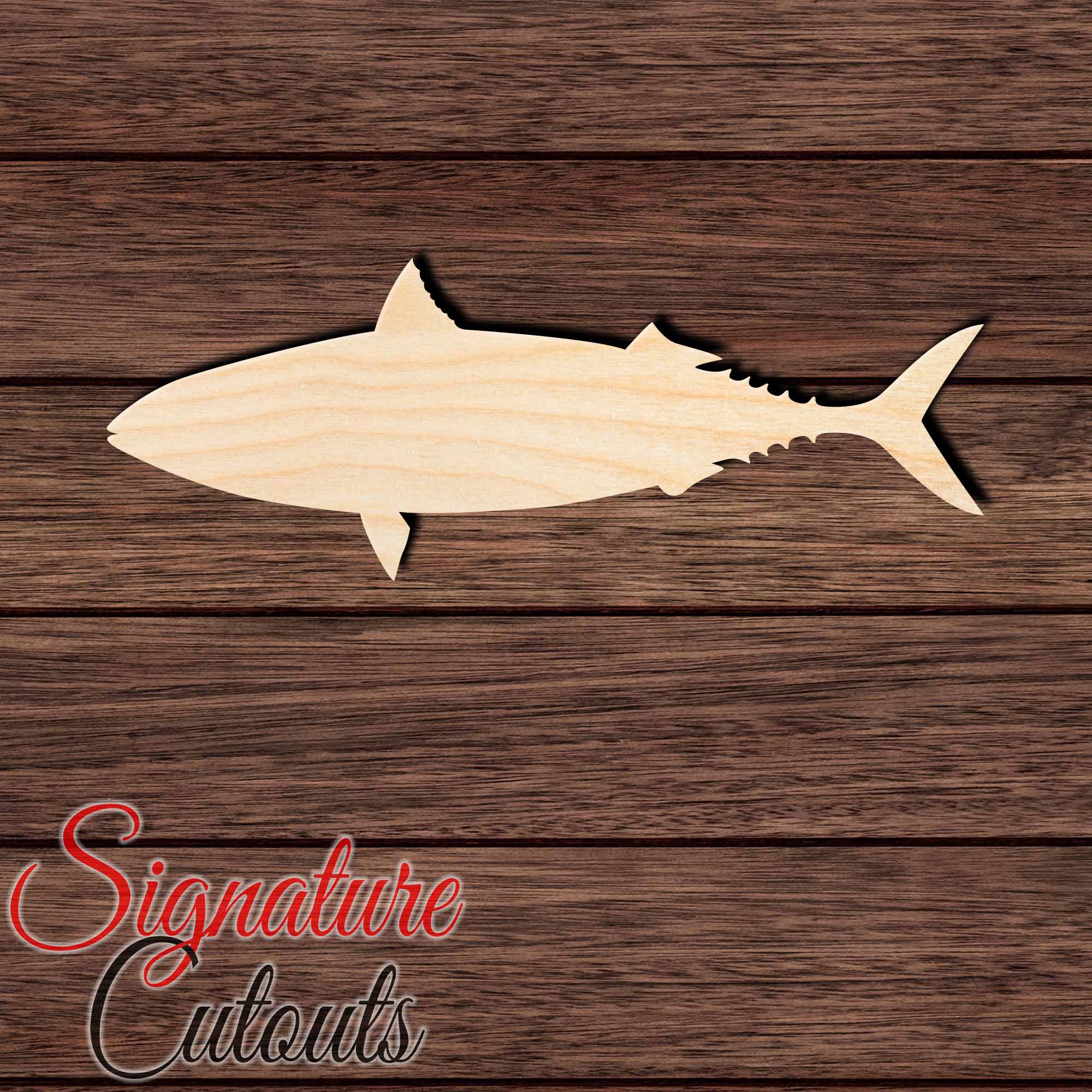 Mackerel Fish en Shape Cutout in Wood, Acrylic or Acrylic Mirror - Signature Cutouts