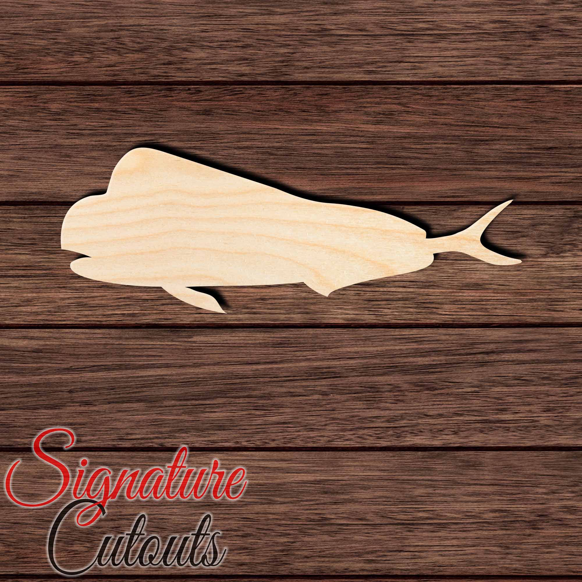 Mahi Mahi Shape Cutout in Wood, Acrylic or Acrylic Mirror - Signature Cutouts