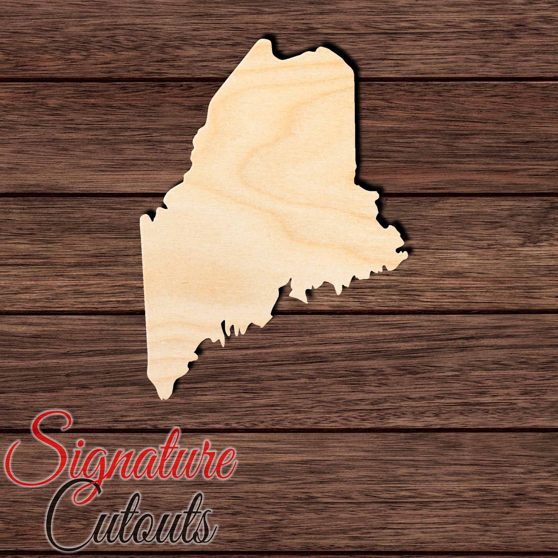 Maine State Shape Cutout in Wood, Acrylic or Acrylic Mirror - Signature Cutouts