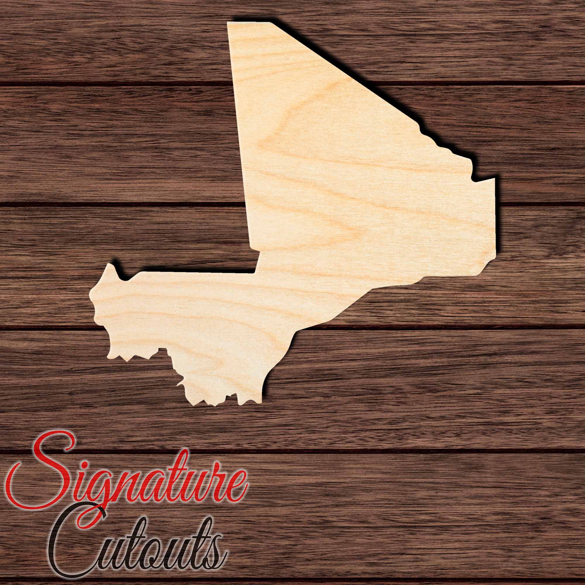 Mali Shape Cutout in Wood, Acrylic or Acrylic Mirror - Signature Cutouts