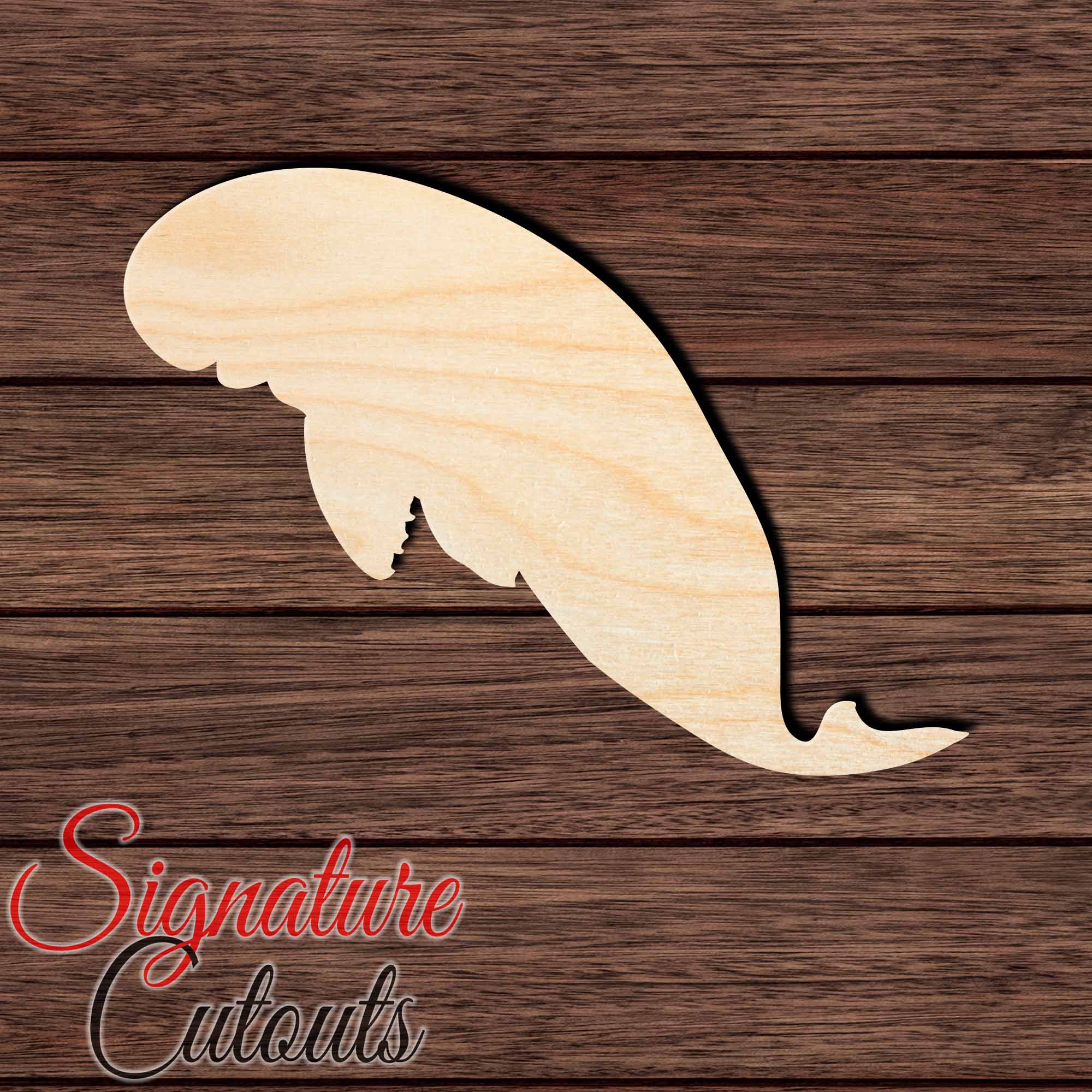 Manatee 002 Shape Cutout in Wood, Acrylic or Acrylic Mirror - Signature Cutouts