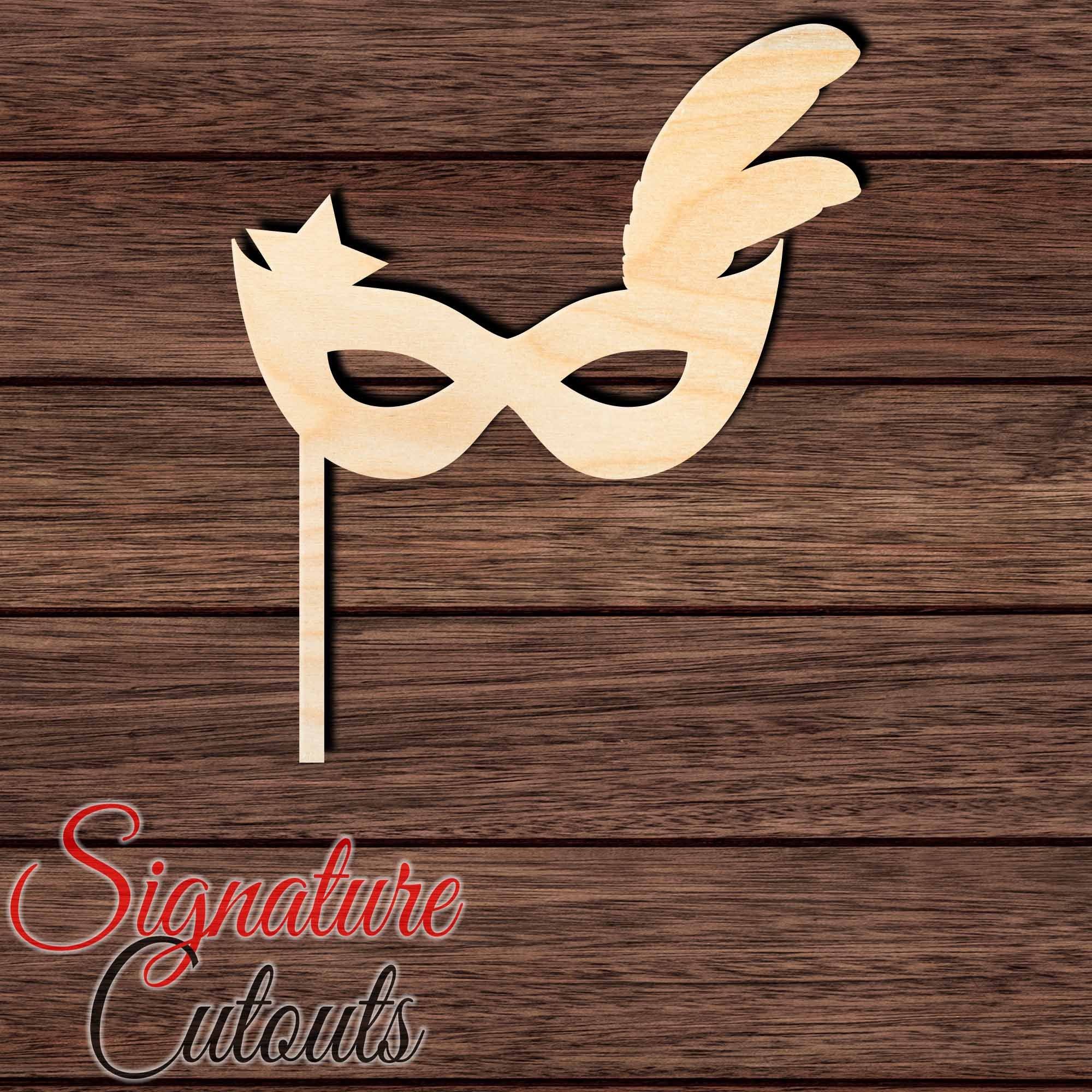 Mardi Gras Mask 005 Shape Cutout in Wood, Acrylic or Acrylic Mirror - Signature Cutouts