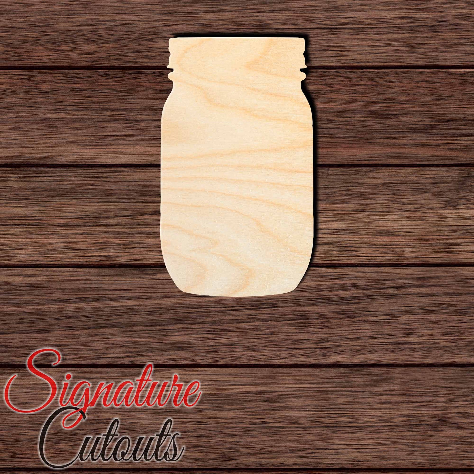 Mason Jar 001 Shape Cutout in Wood, Acrylic or Acrylic Mirror - Signature Cutouts