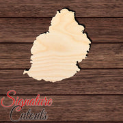 Mauritius Shape Cutout in Wood, Acrylic or Acrylic Mirror - Signature Cutouts