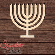 Menorah 001 Shape Cutout in Wood, Acrylic or Acrylic Mirror - Signature Cutouts