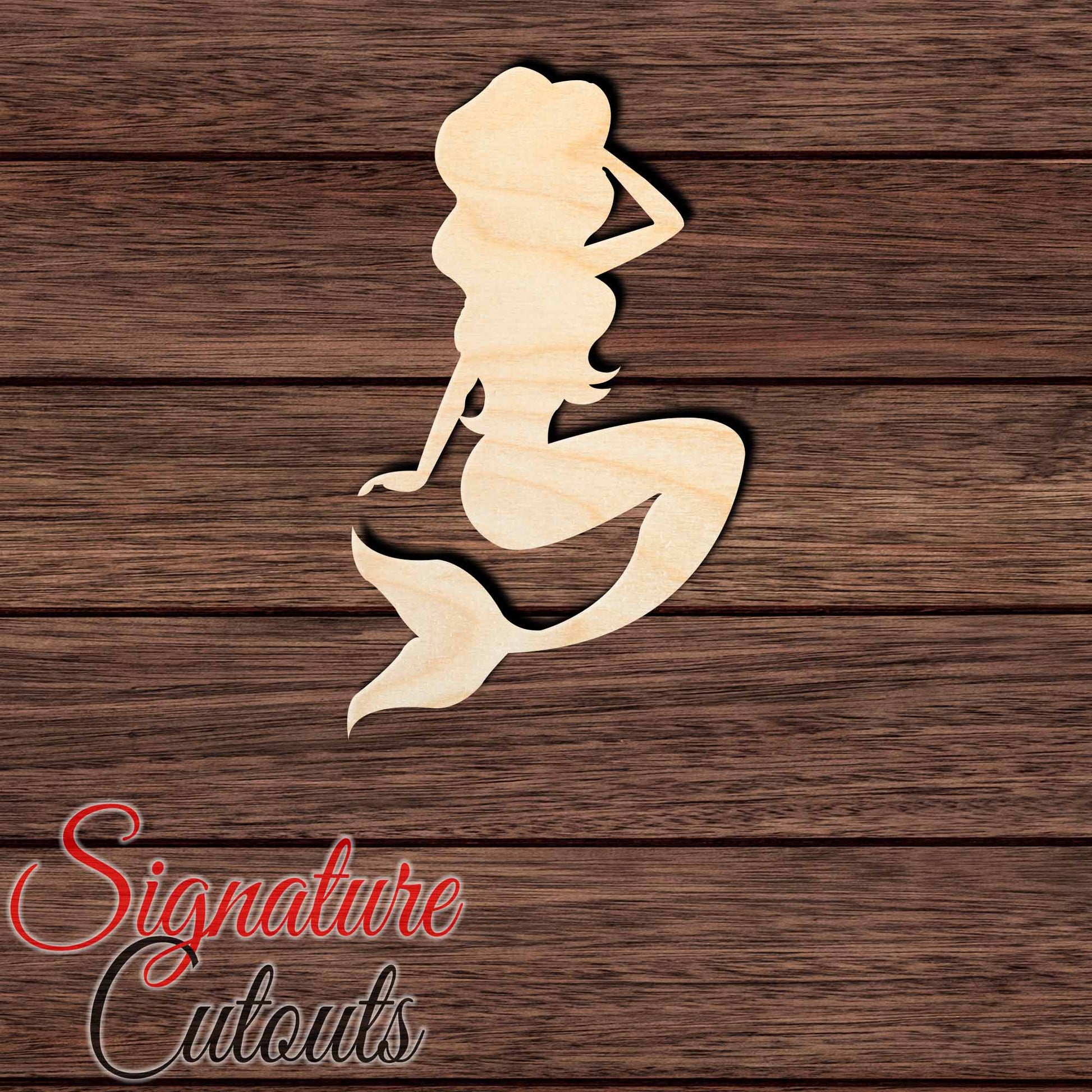 Mermaid 008 Shape Cutout in Wood, Acrylic or Acrylic Mirror - Signature Cutouts