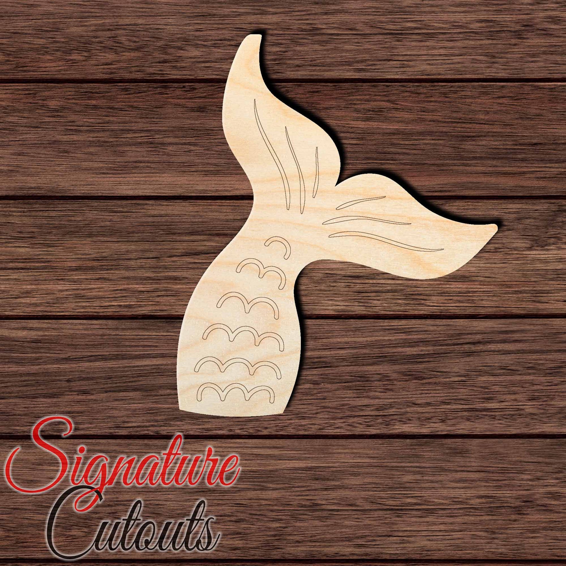 Mermaid Tail 002 - Paint By Line Shape Cutout in Wood, Acrylic or Acrylic Mirror - Signature Cutouts