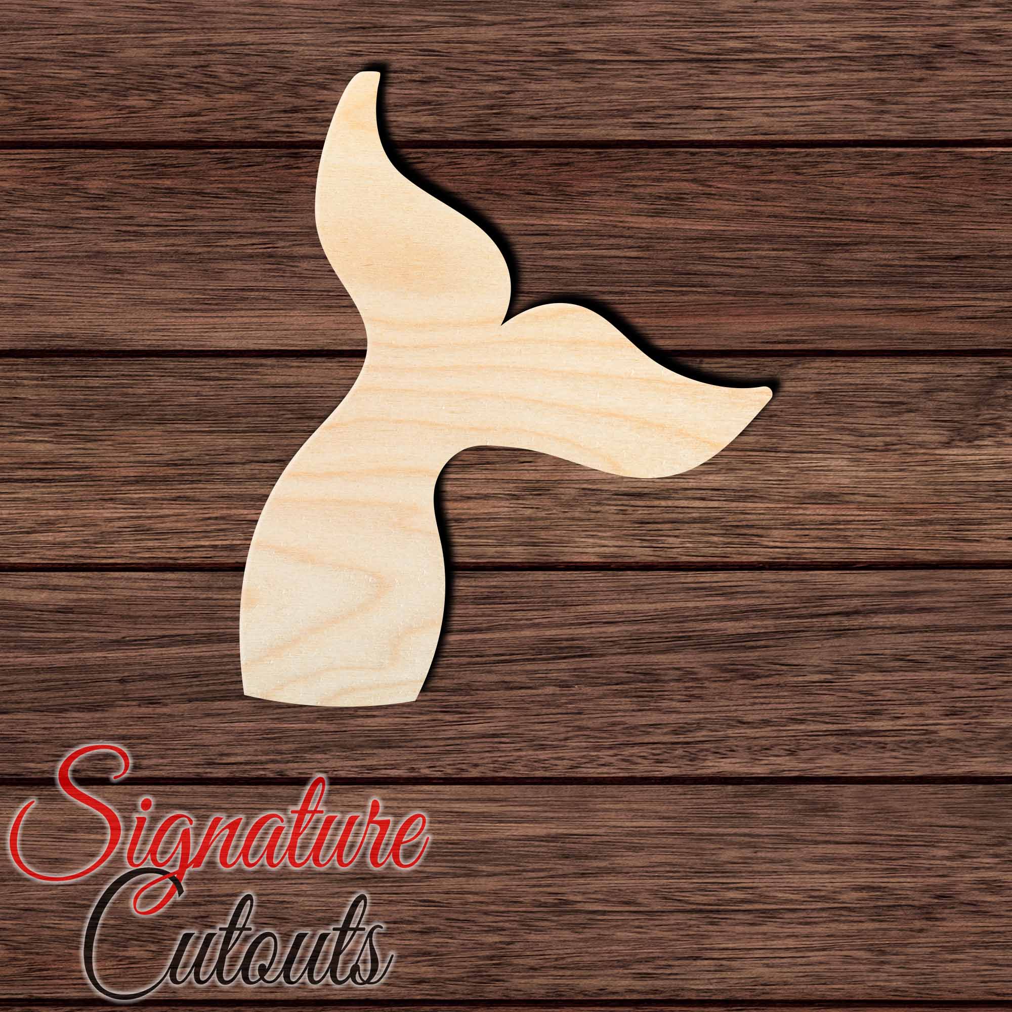 Mermaid Tail 002 Shape Cutout in Wood, Acrylic or Acrylic Mirror - Signature Cutouts