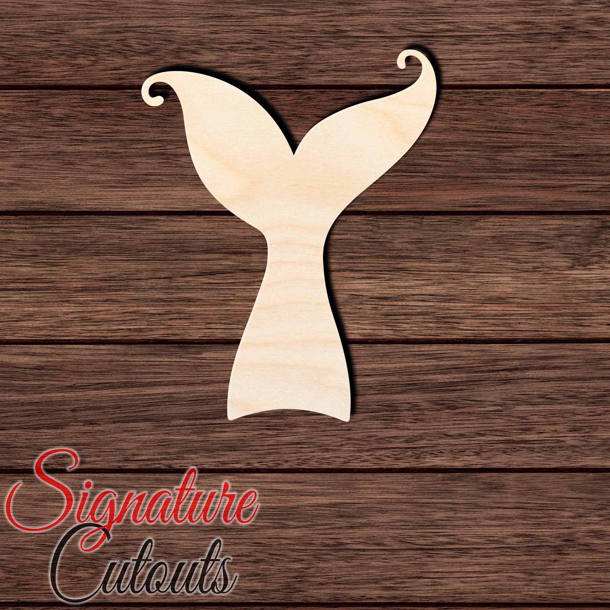 Mermaid Tail 003 Shape Cutout in Wood, Acrylic or Acrylic Mirror - Signature Cutouts