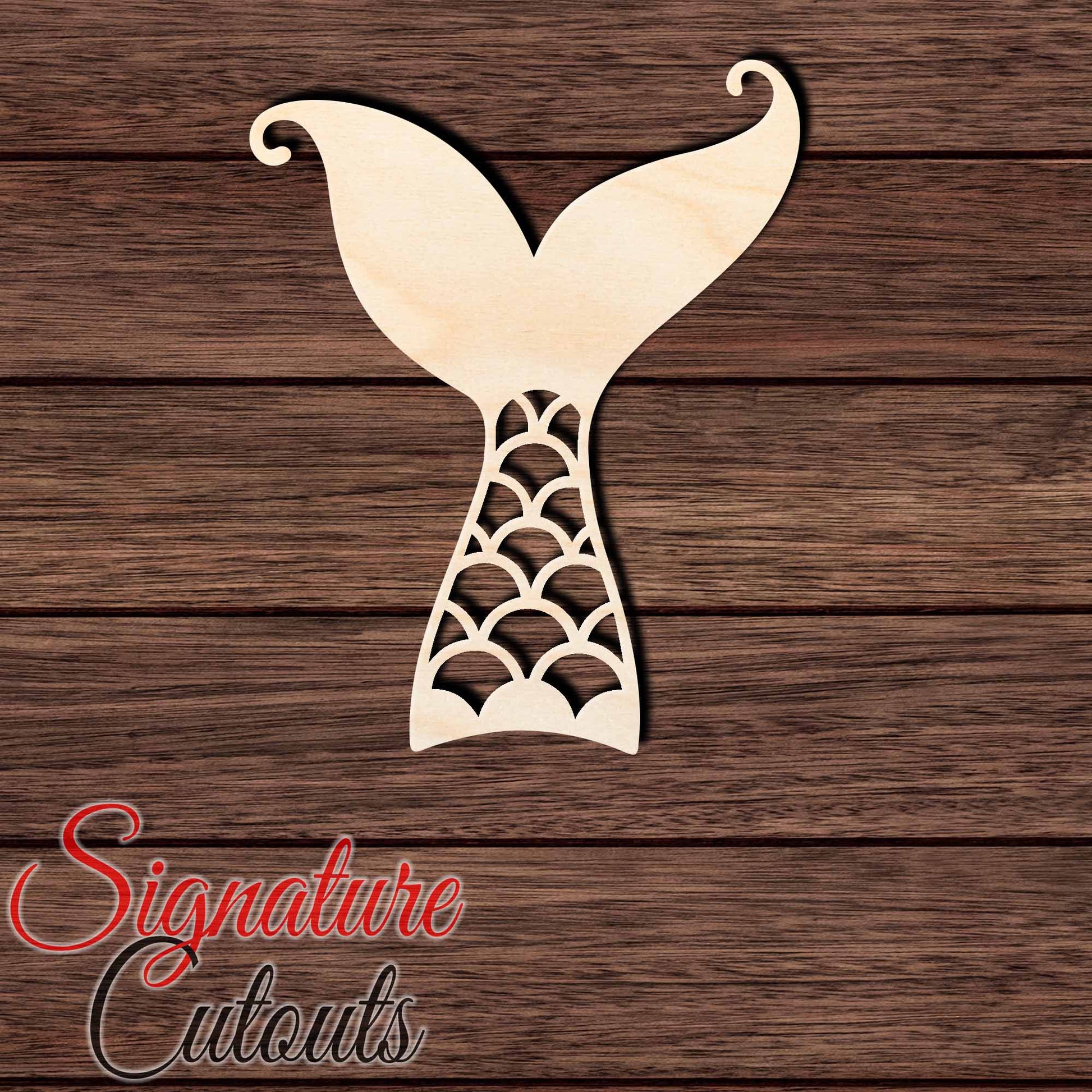 Mermaid Tail 004 Shape Cutout in Wood, Acrylic or Acrylic Mirror - Signature Cutouts