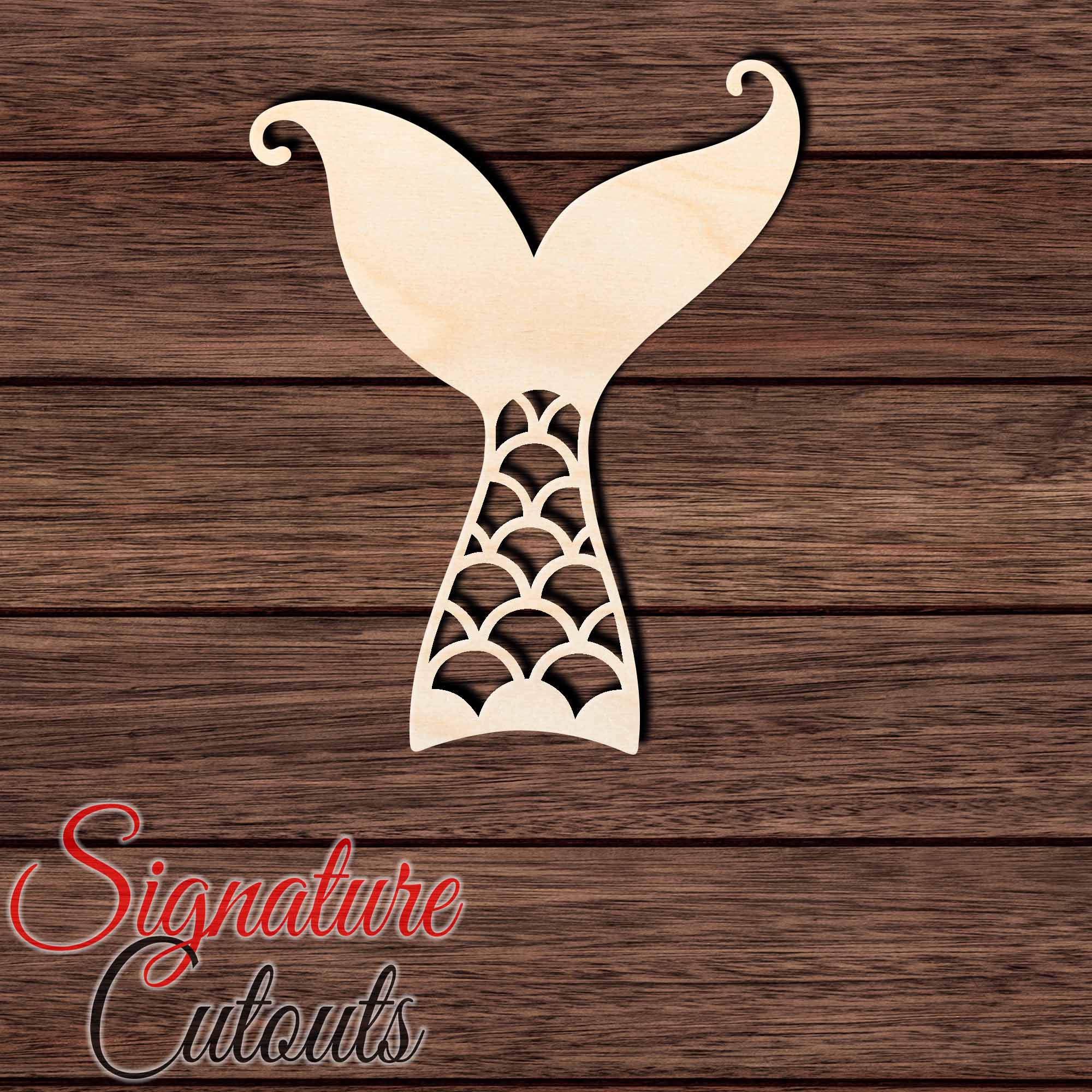 Mermaid Tail 004 Shape Cutout in Wood, Acrylic or Acrylic Mirror - Signature Cutouts