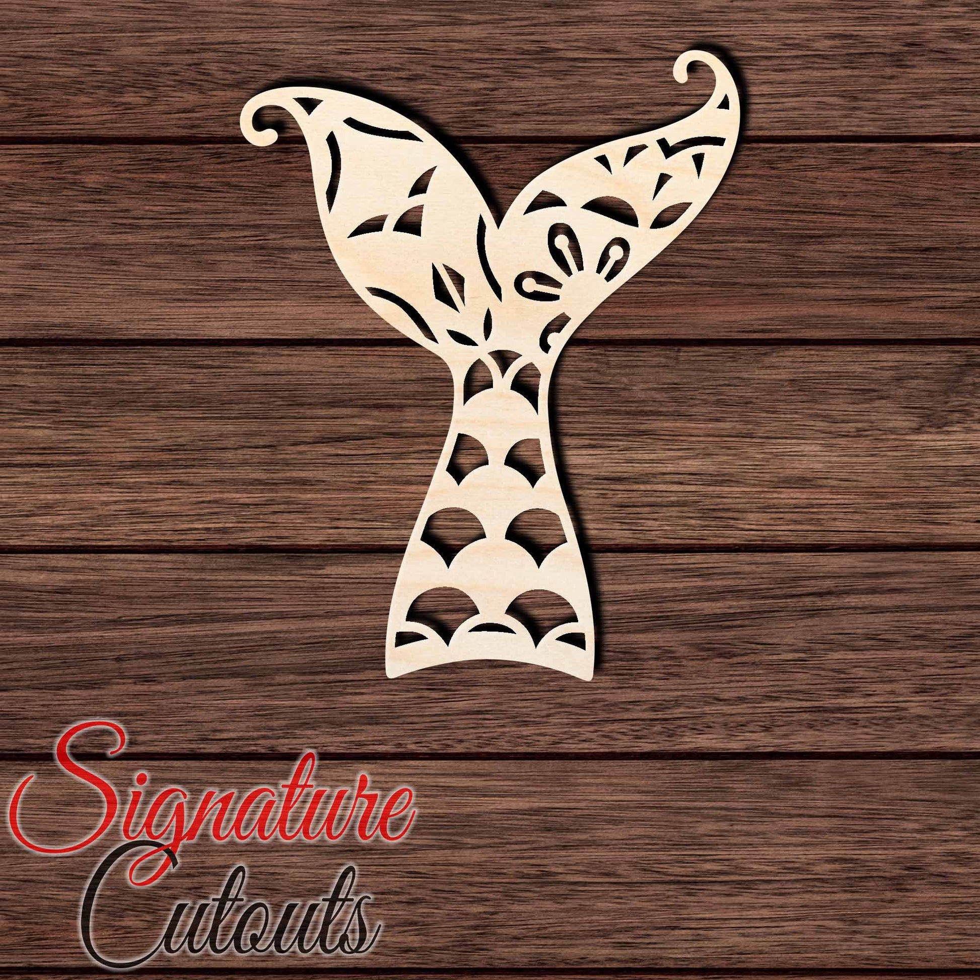 Mermaid Tail 005 Shape Cutout in Wood, Acrylic or Acrylic Mirror - Signature Cutouts