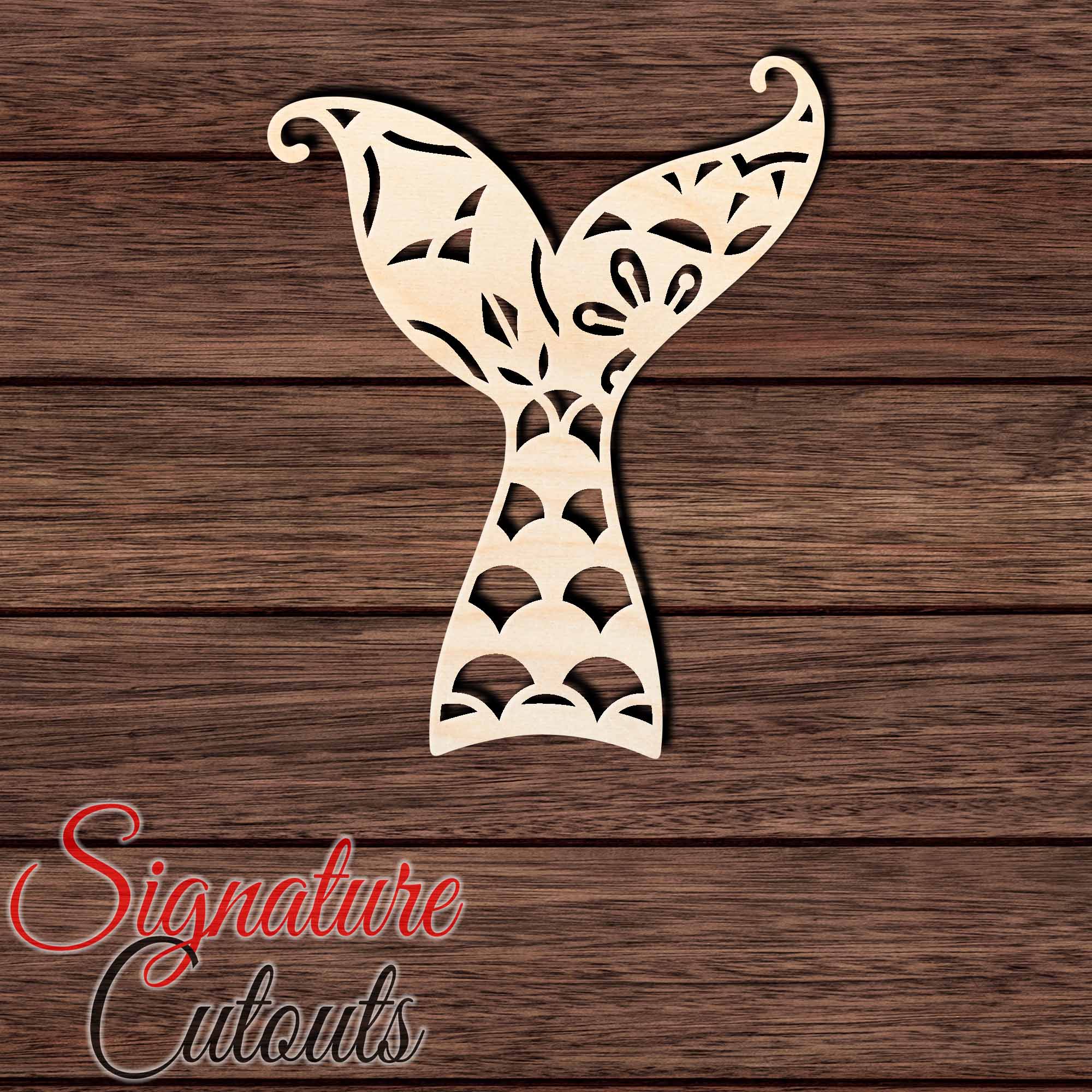 Mermaid Tail 005 Shape Cutout in Wood, Acrylic or Acrylic Mirror - Signature Cutouts