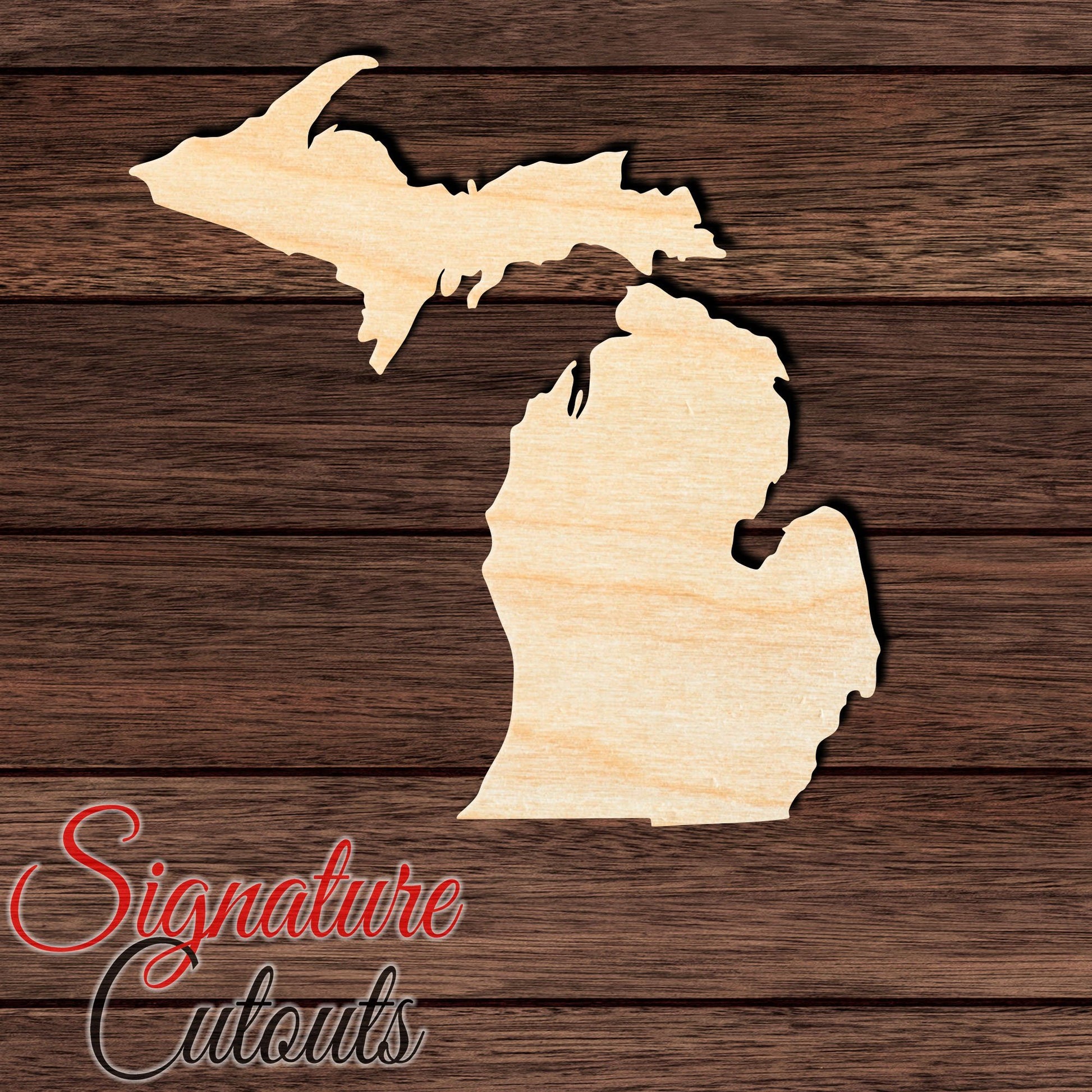 Michigan State Shape Cutout in Wood, Acrylic or Acrylic Mirror - Signature Cutouts