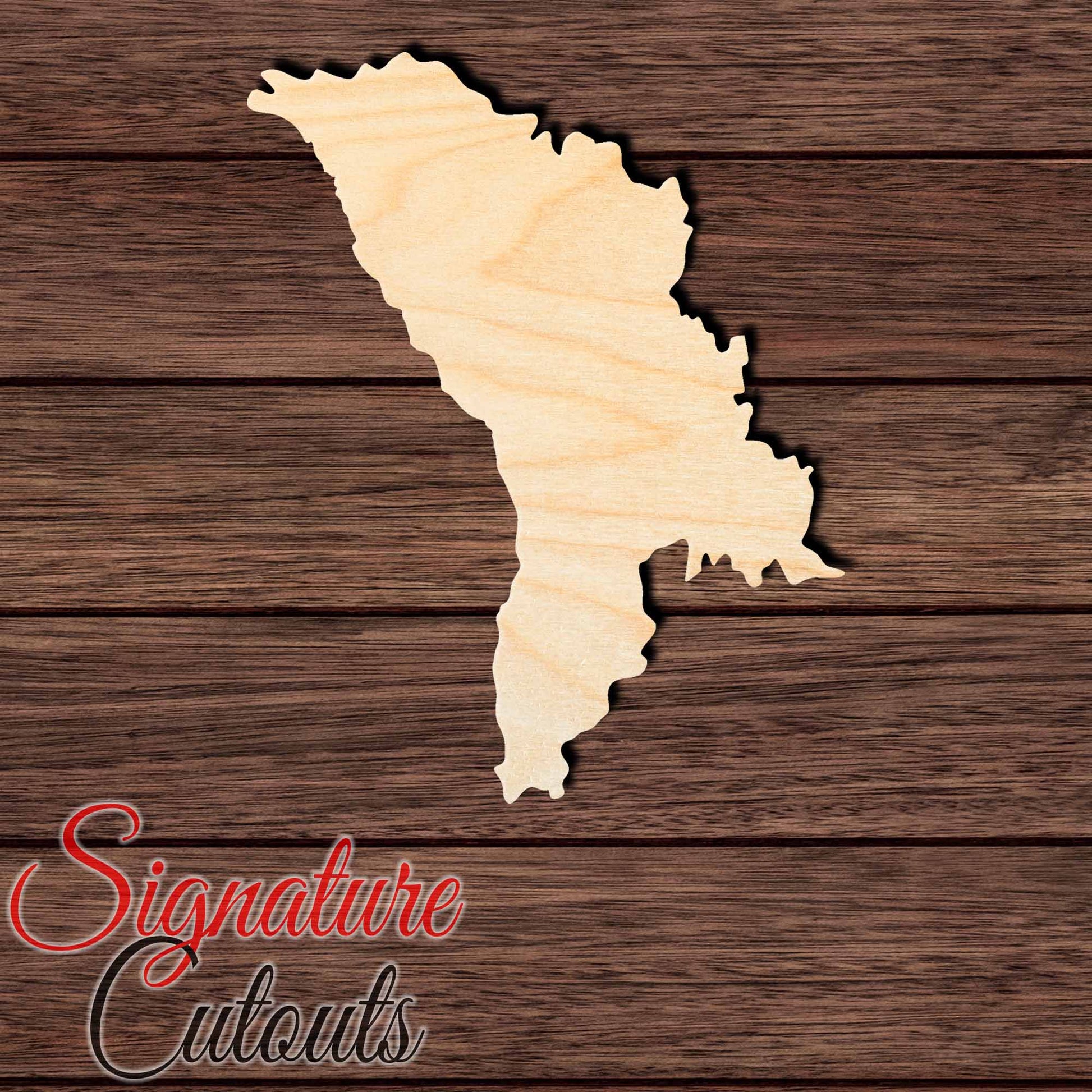 Moldova Shape Cutout in Wood, Acrylic or Acrylic Mirror - Signature Cutouts