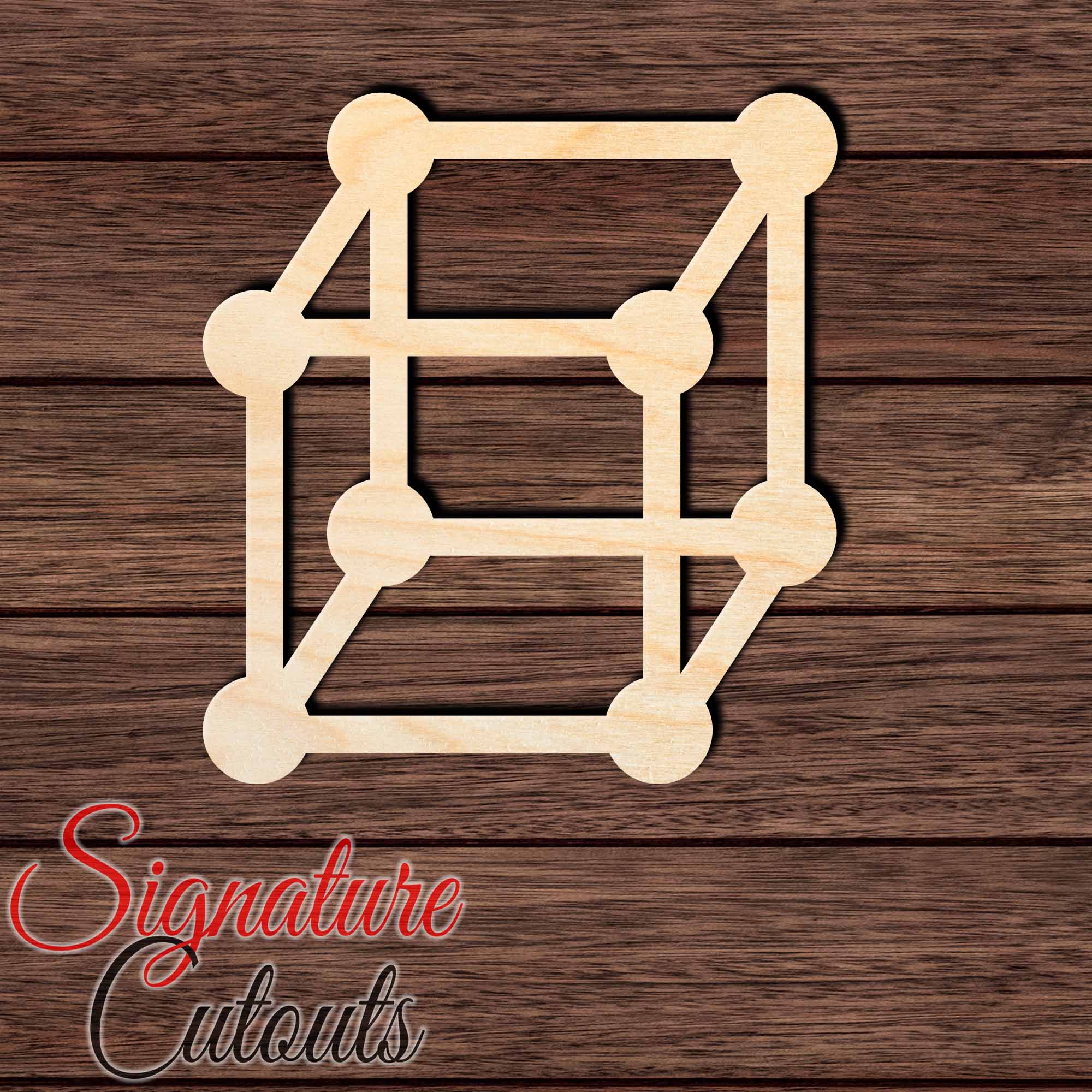 Molecular Cube 001 Shape Cutout in Wood, Acrylic or Acrylic Mirror Craft Shapes & Bases Signature Cutouts 