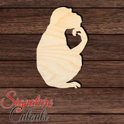 Monkey 001 Shape Cutout in Wood, Acrylic or Acrylic Mirror - Signature Cutouts