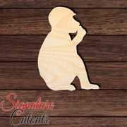 Monkey 002 Shape Cutout in Wood, Acrylic or Acrylic Mirror - Signature Cutouts