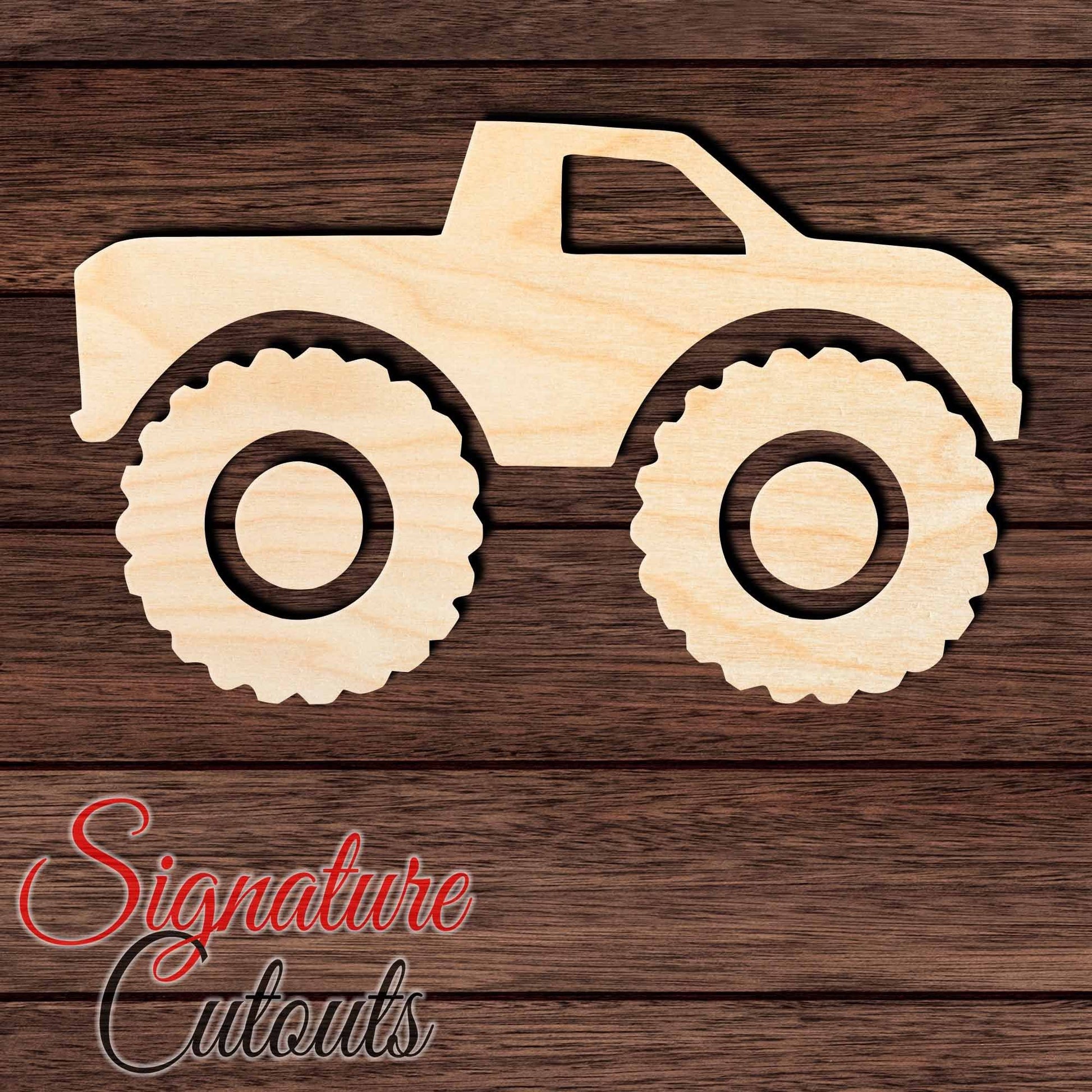 Monster Truck 001 Shape Cutout in Wood, Acrylic or Acrylic Mirror - Signature Cutouts