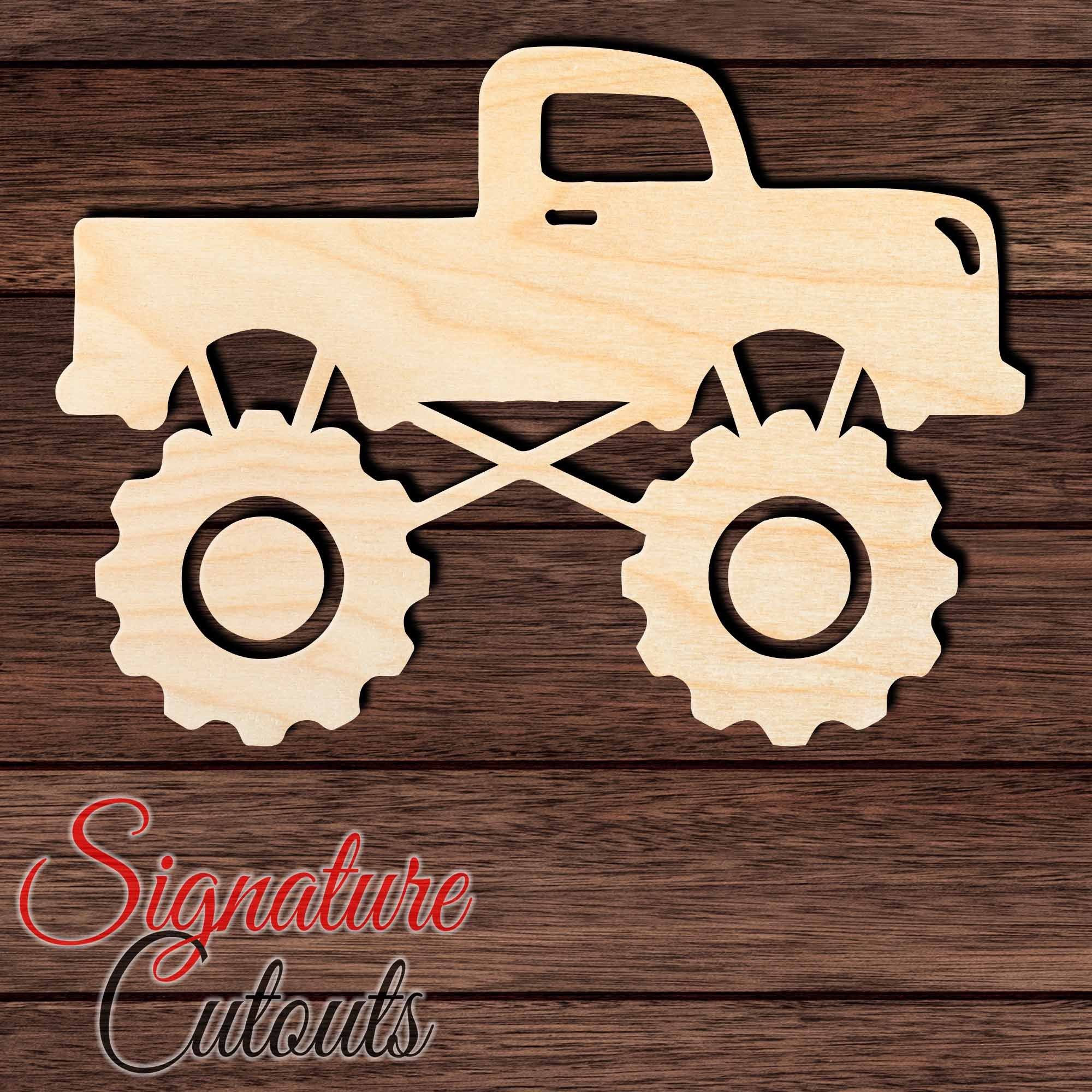 Monster Truck 002 Shape Cutout in Wood, Acrylic or Acrylic Mirror - Signature Cutouts